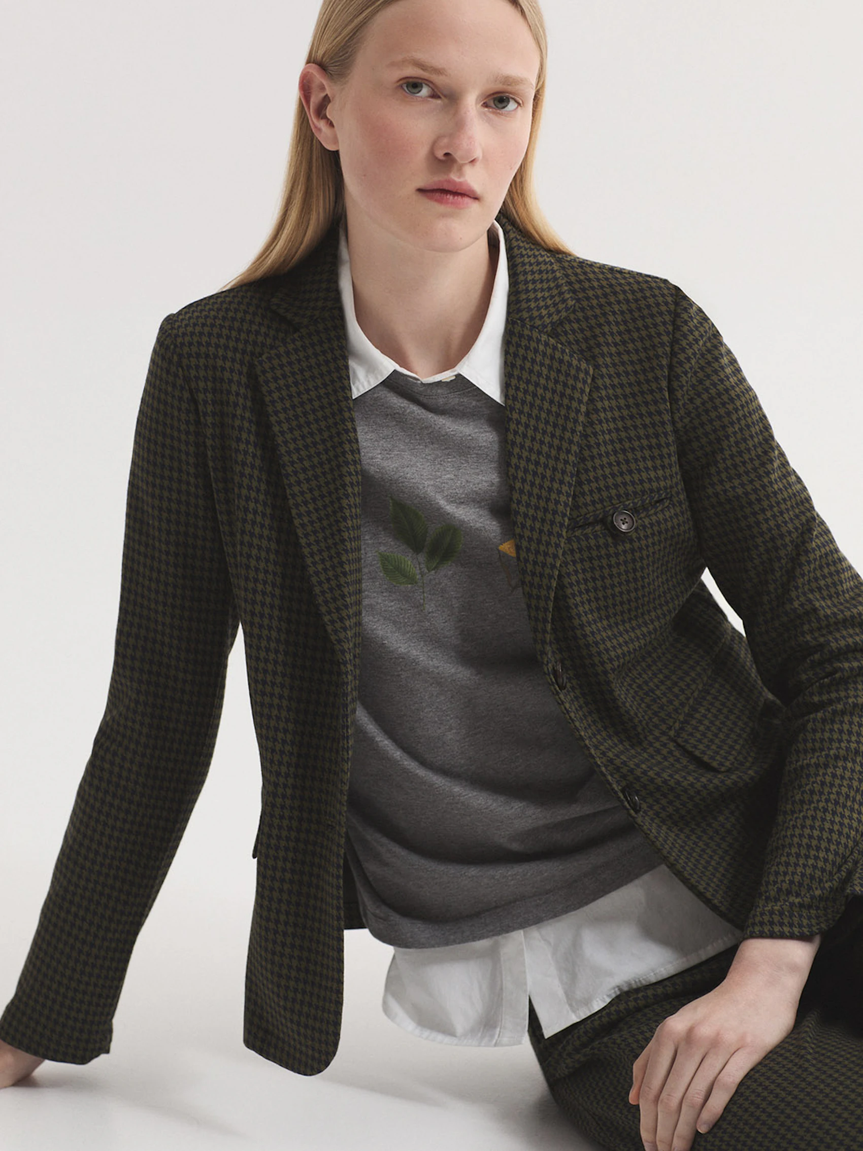 Blazer in jacquard pied de poule