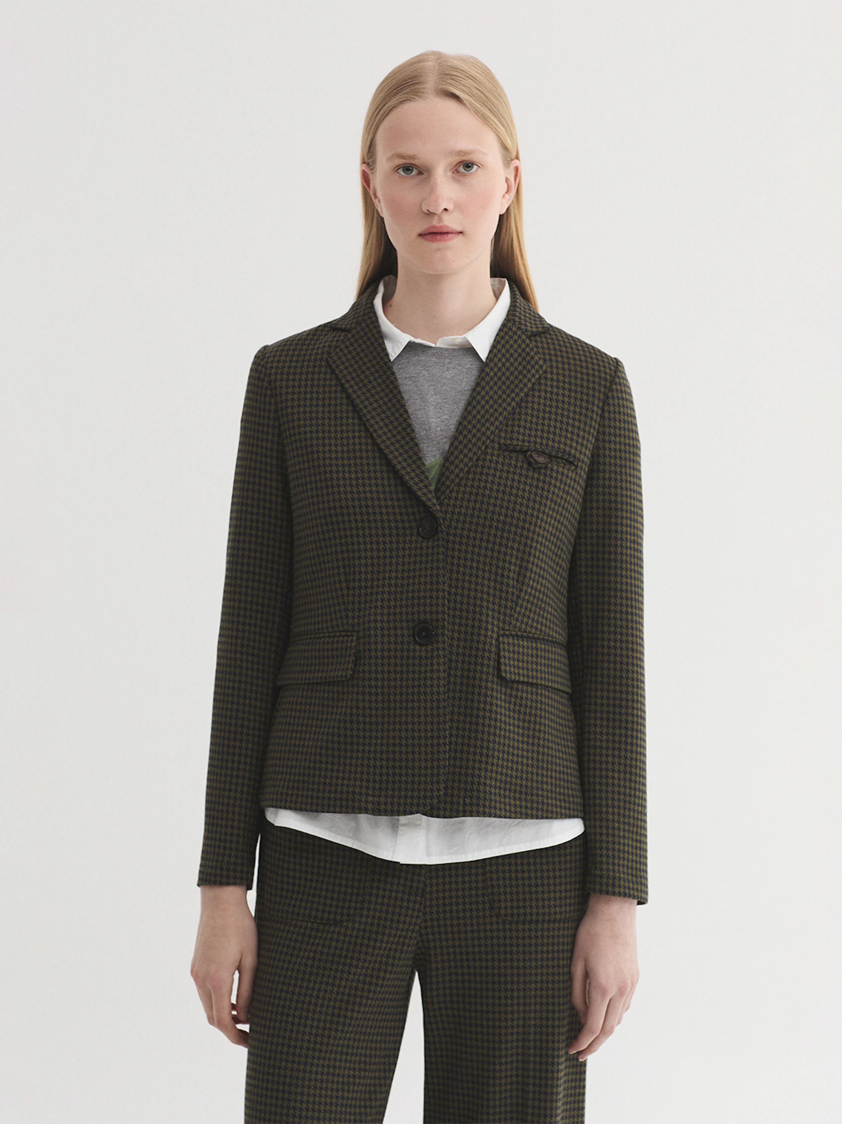 Blazer in jacquard pied de poule
