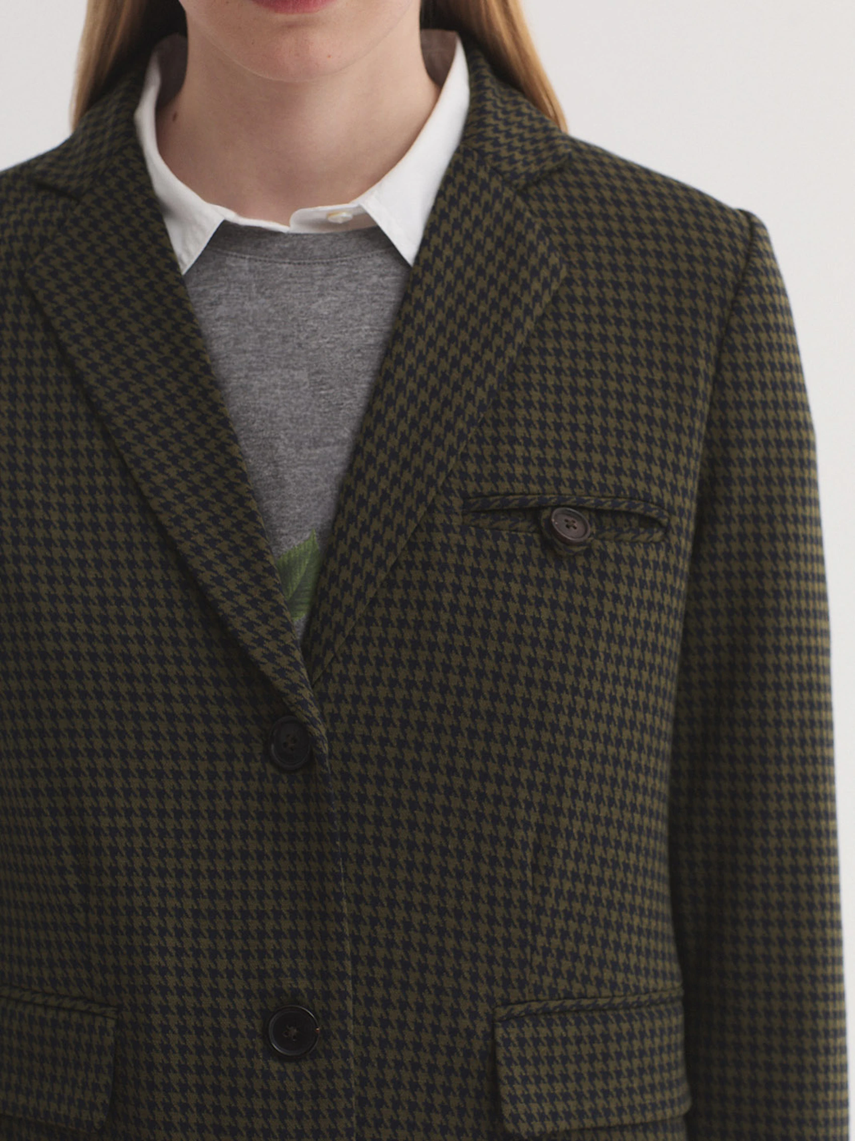 Blazer in jacquard pied de poule
