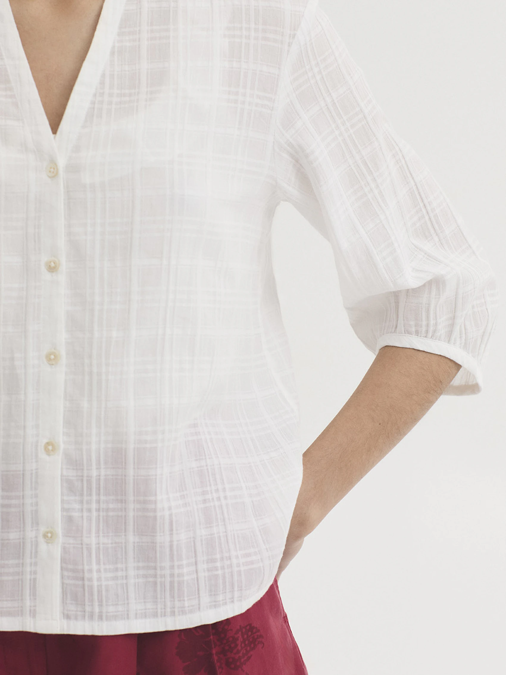 Camicia in jacquard a quadri