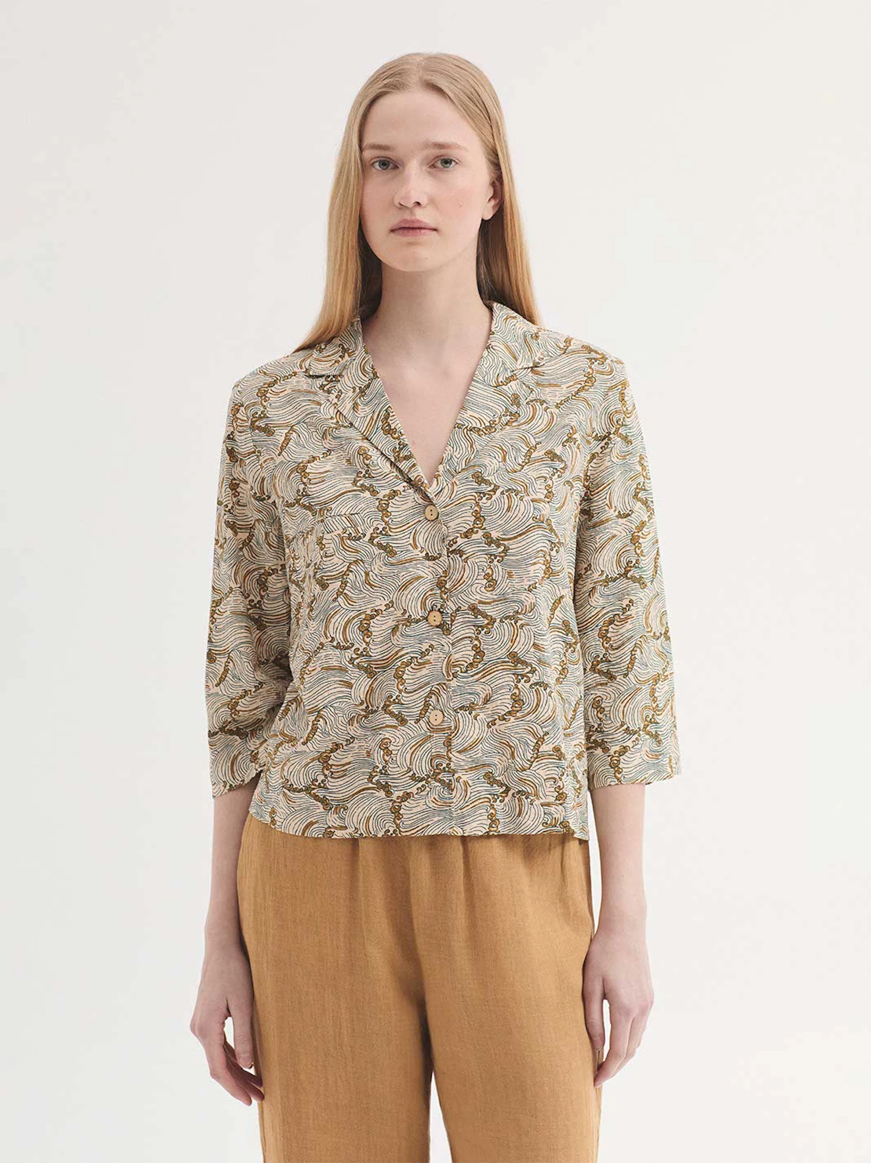 Chaqueta con solapa y estampado Aegean Sea