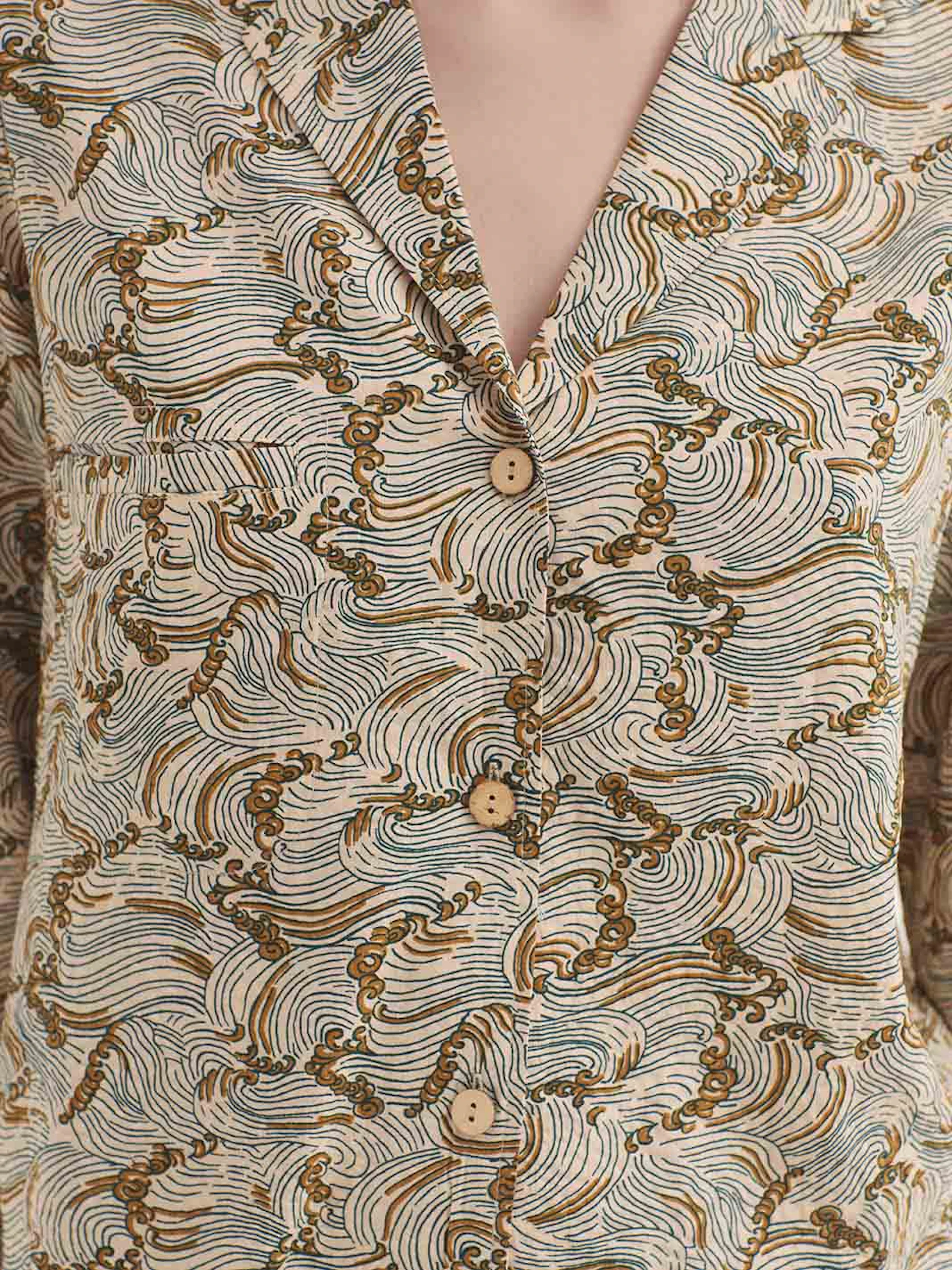 Chaqueta con solapa y estampado Aegean Sea