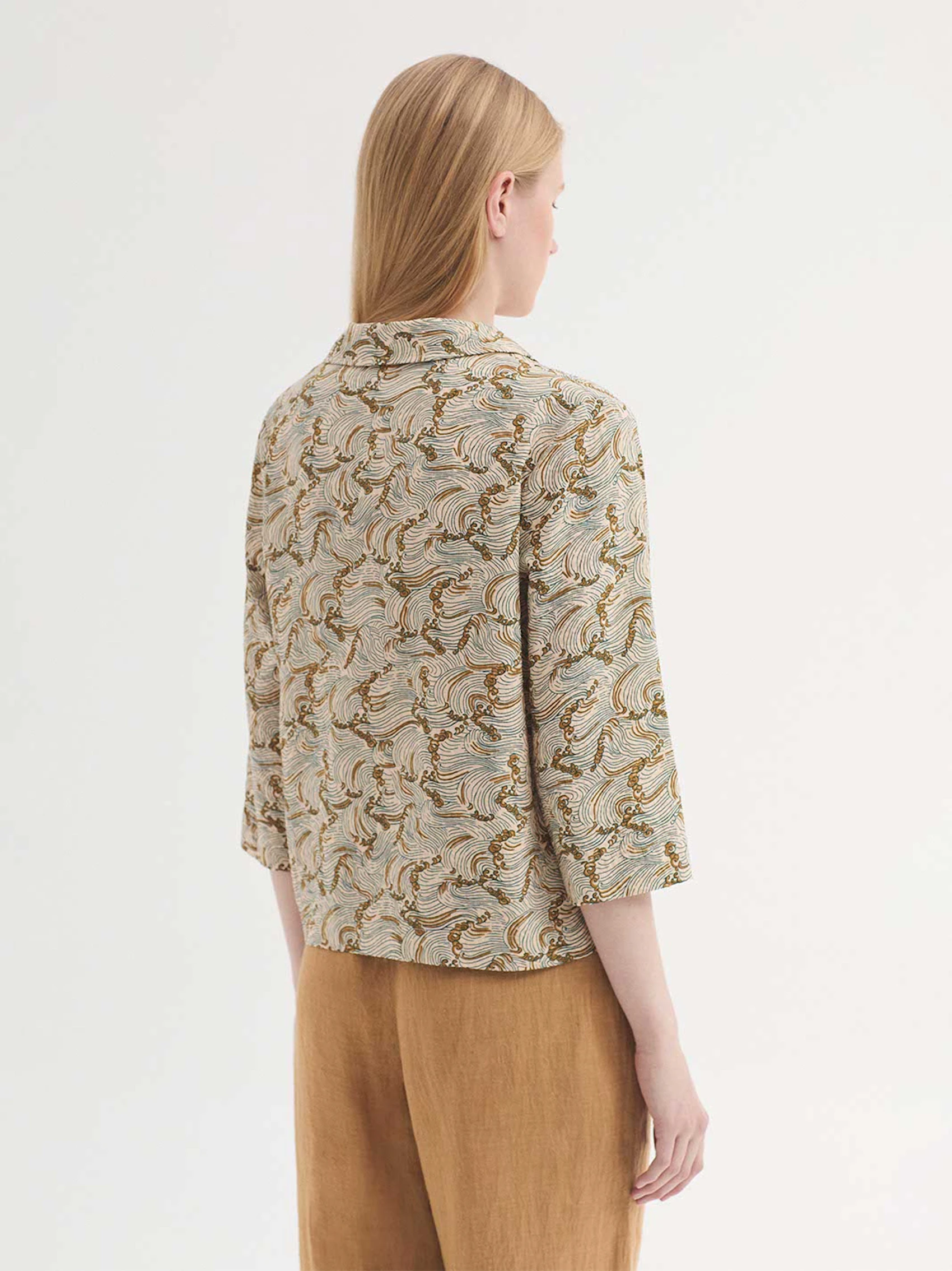 Chaqueta con solapa y estampado Aegean Sea