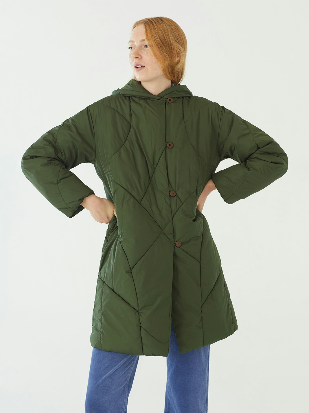Quilted hooded coat