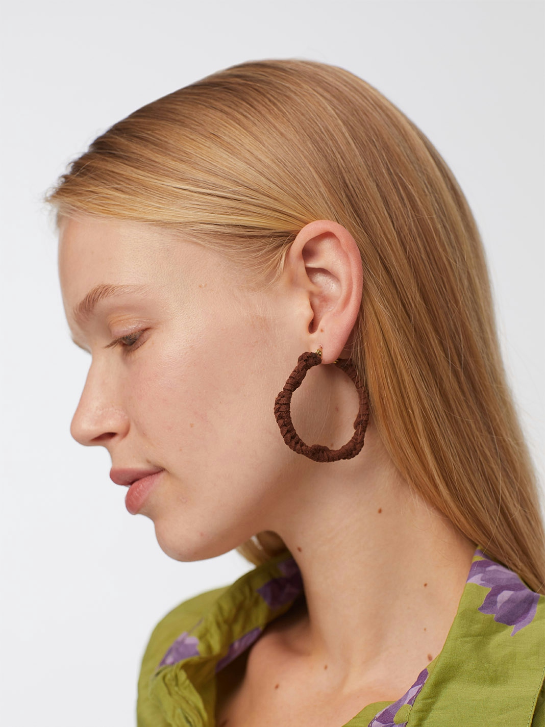 Braided leather earrings