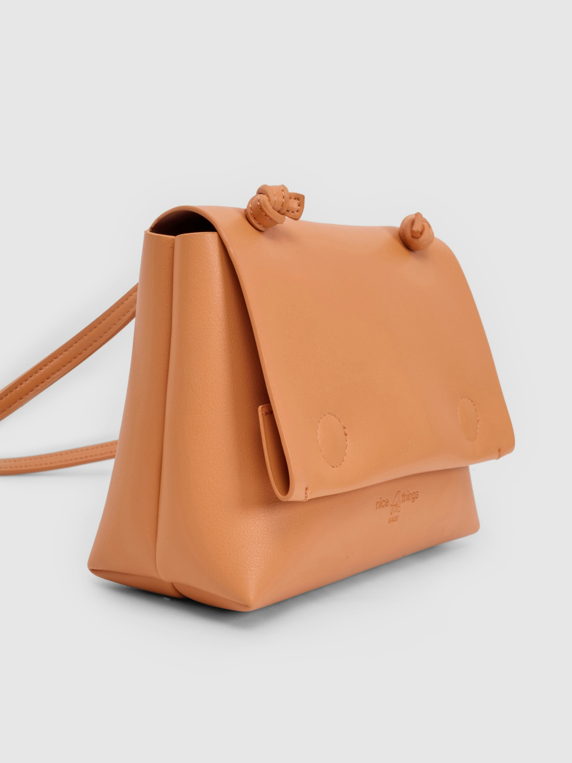 Eco-leather knotted shoulder bag