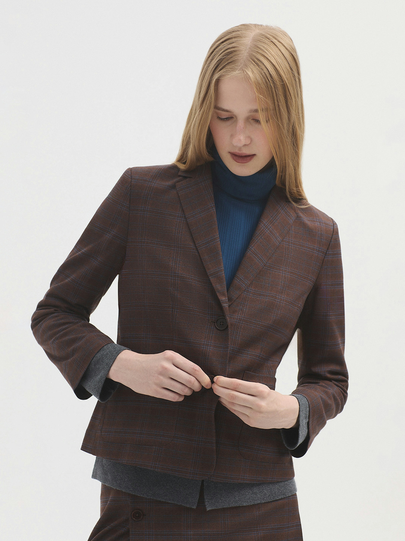 Blazer court carreaux 0