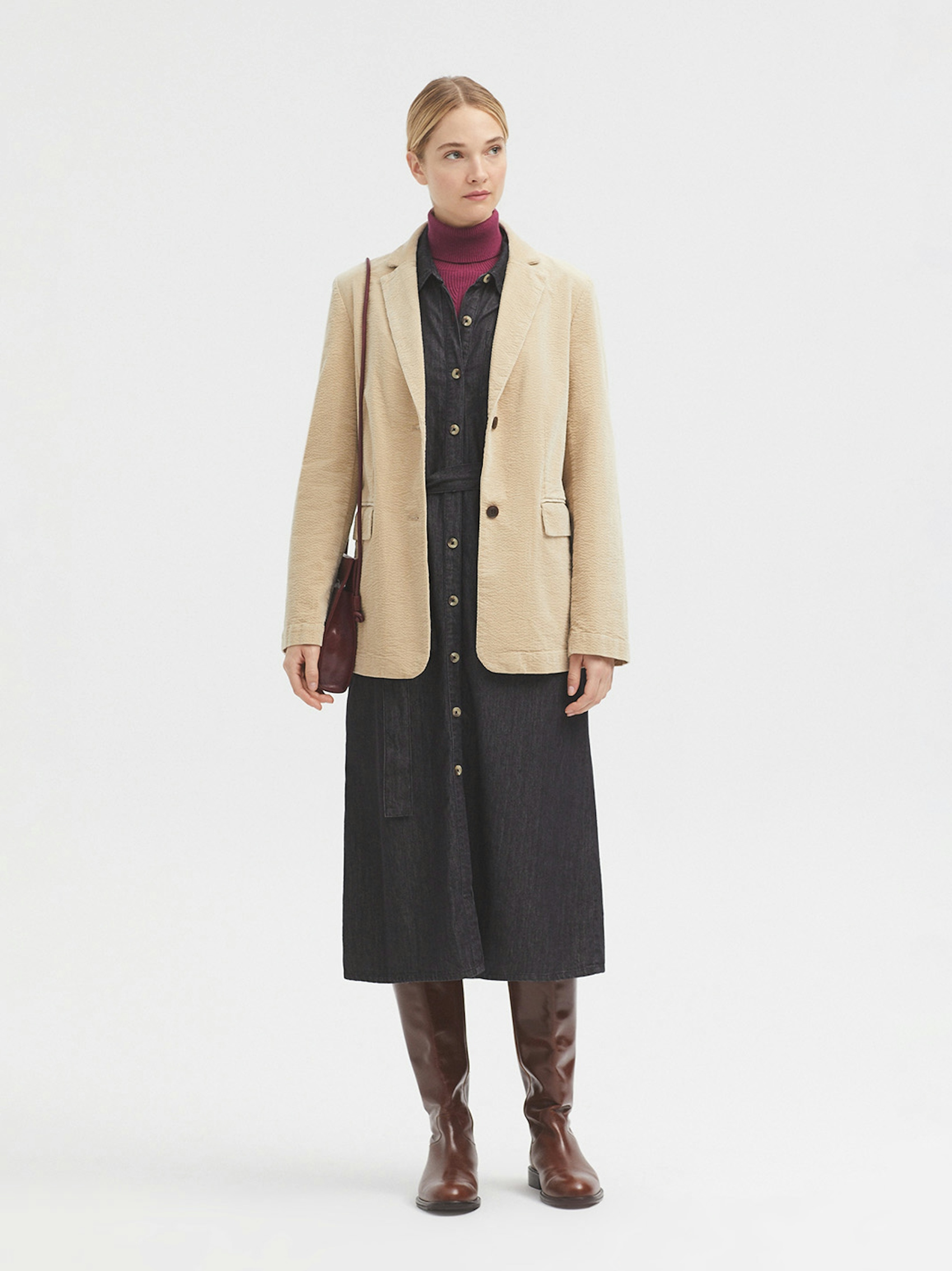 Bubble cord blazer cardigan