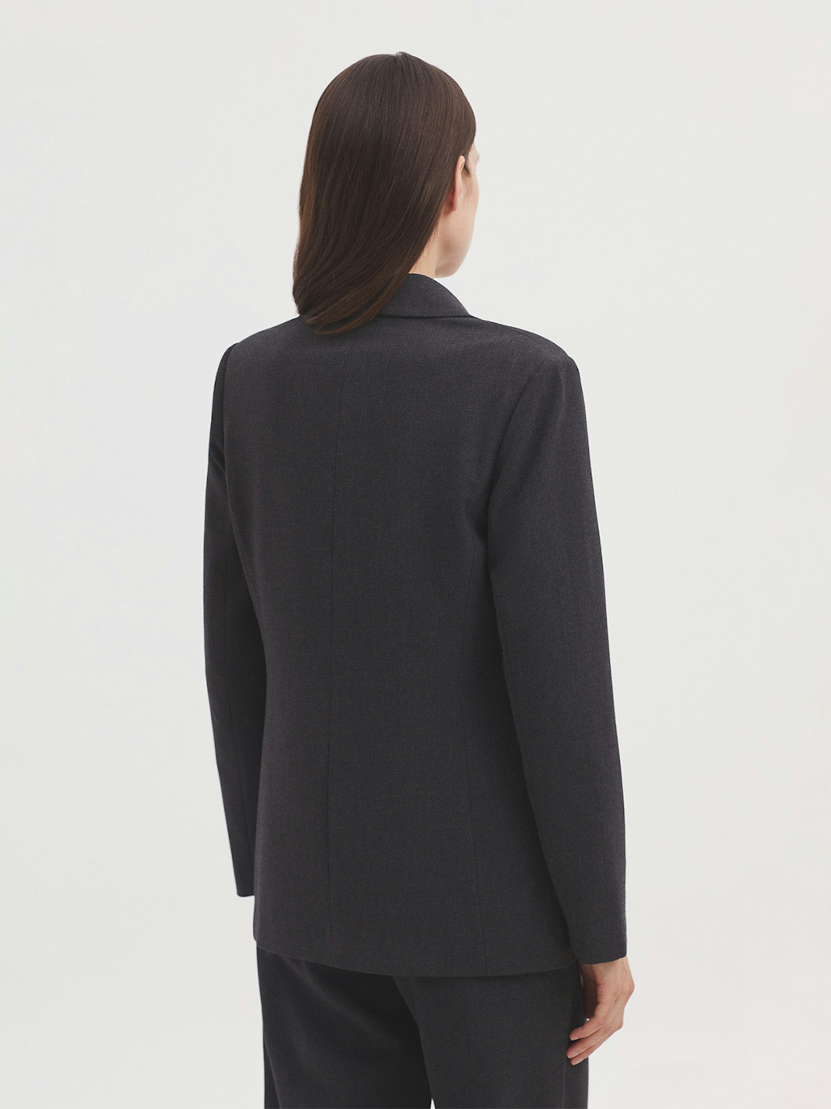 Grey flannel fitted blazer 5