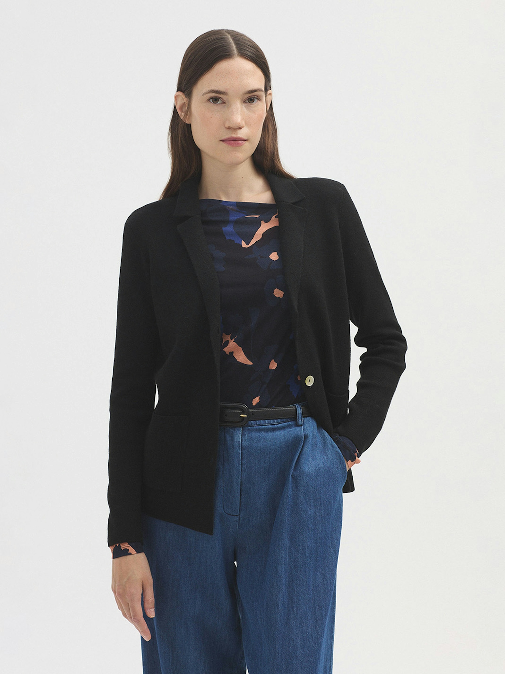 Ribbed blazer cardigan
