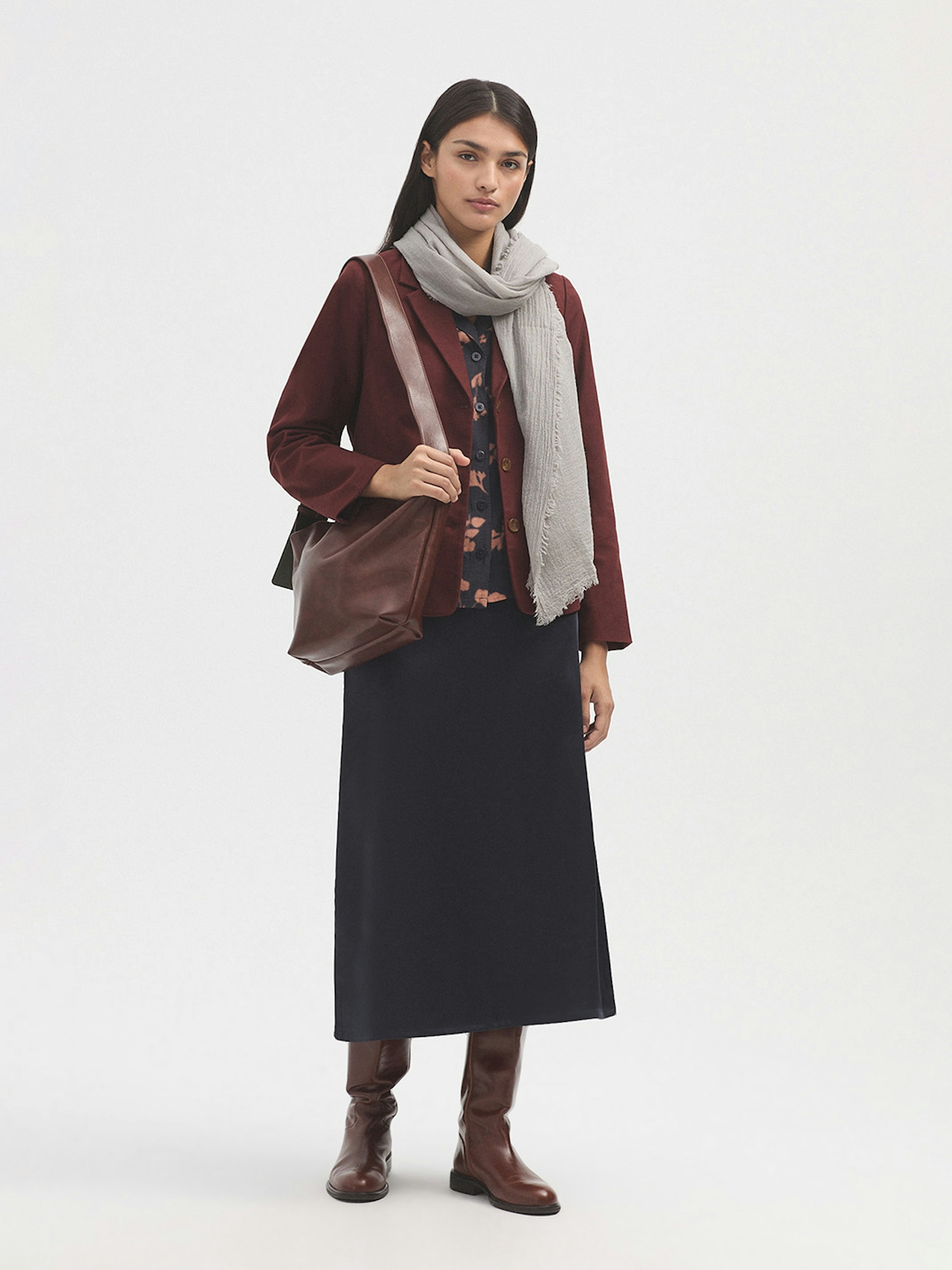 Collared Dot Flowers blouse