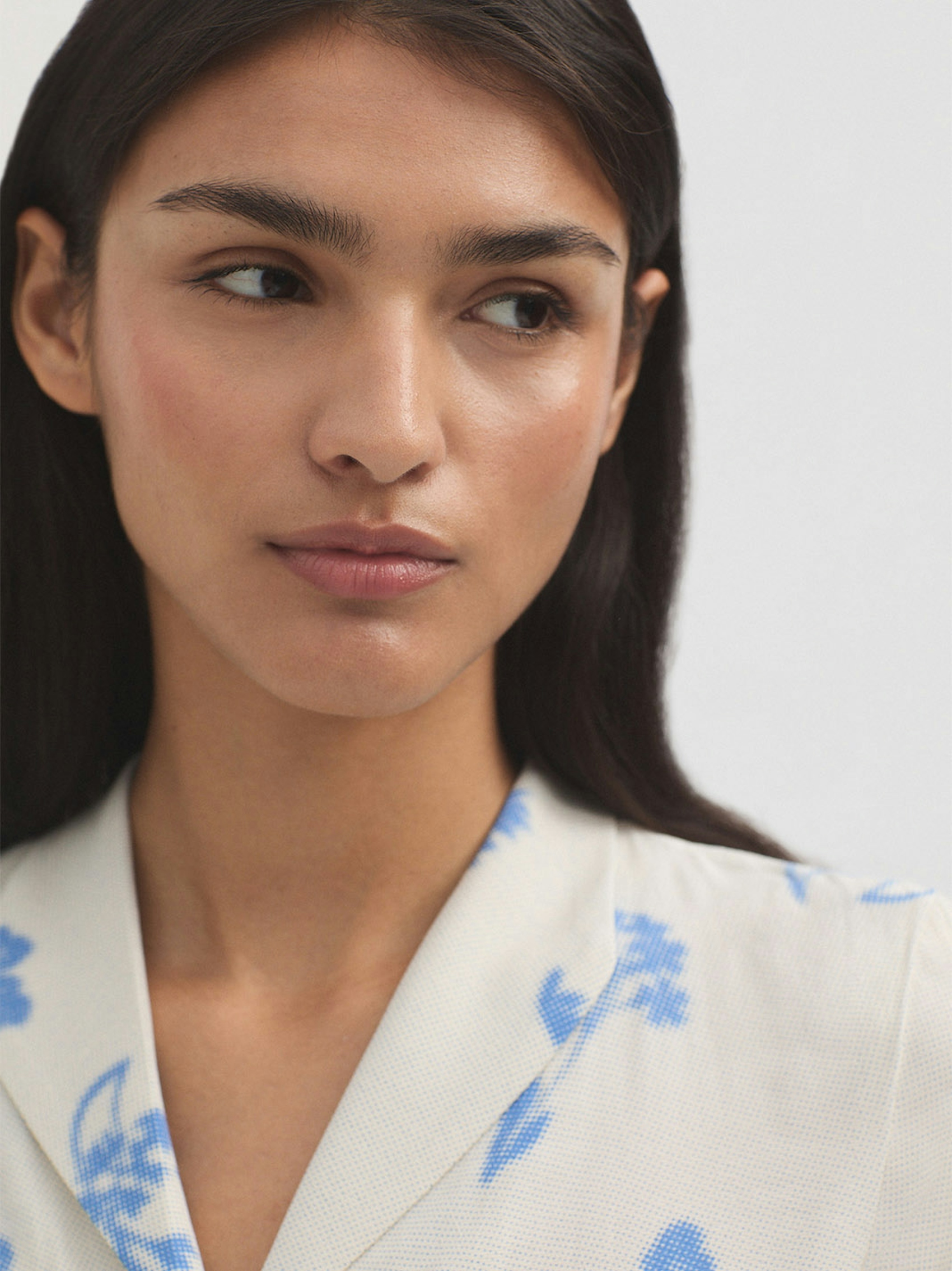 Collared Dot Flowers blouse 1