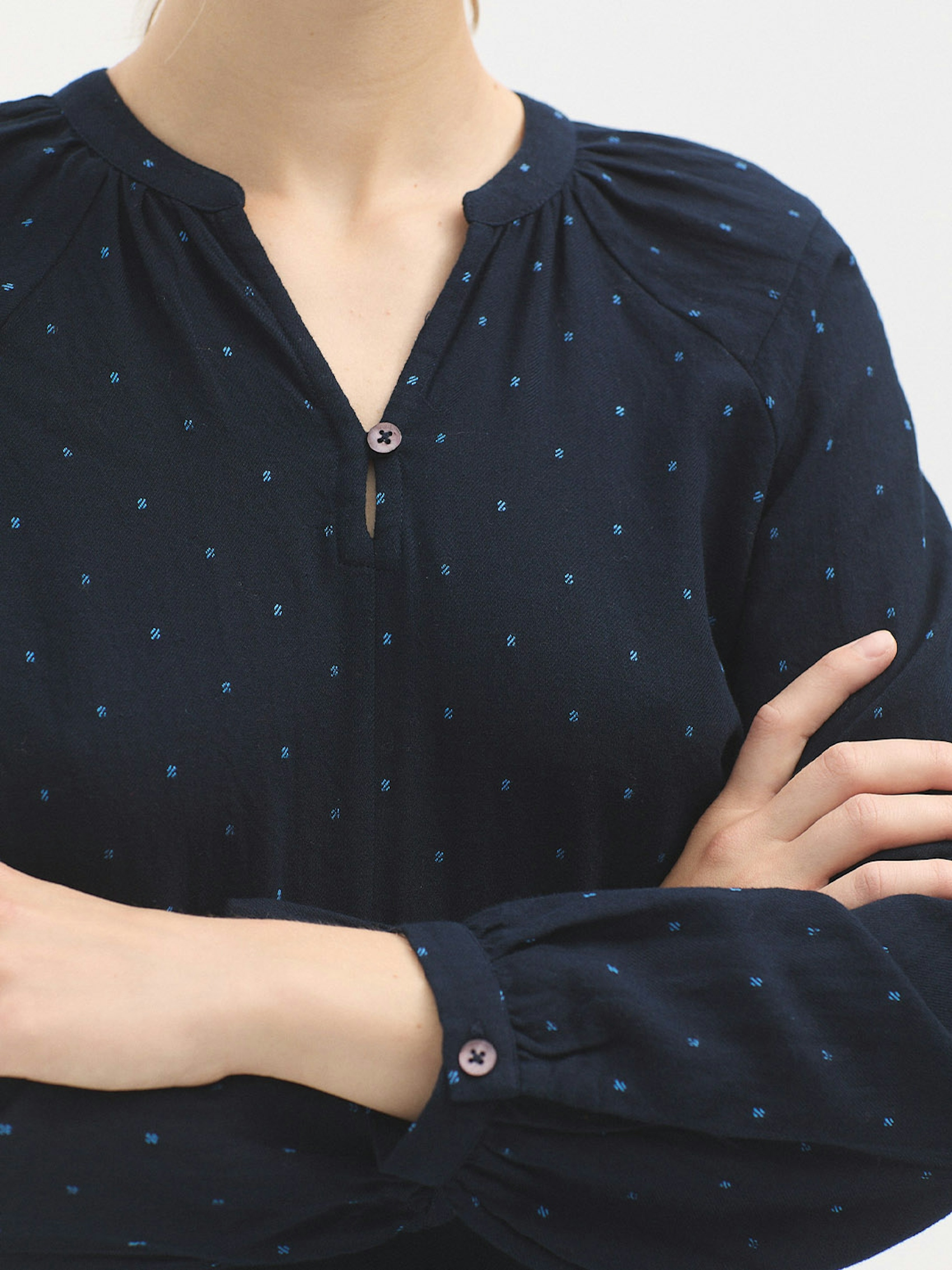 Blusa jacquard plumeti