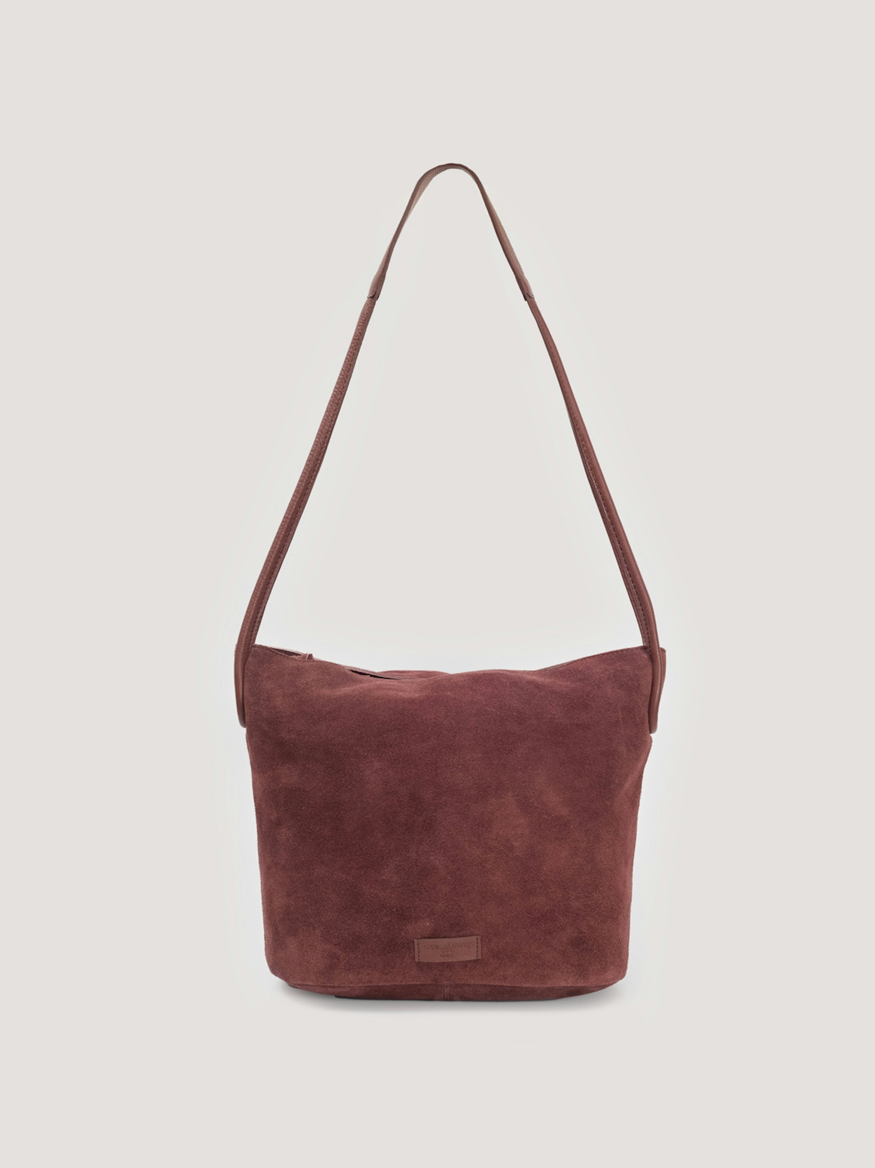 Hobo bag with suede handle