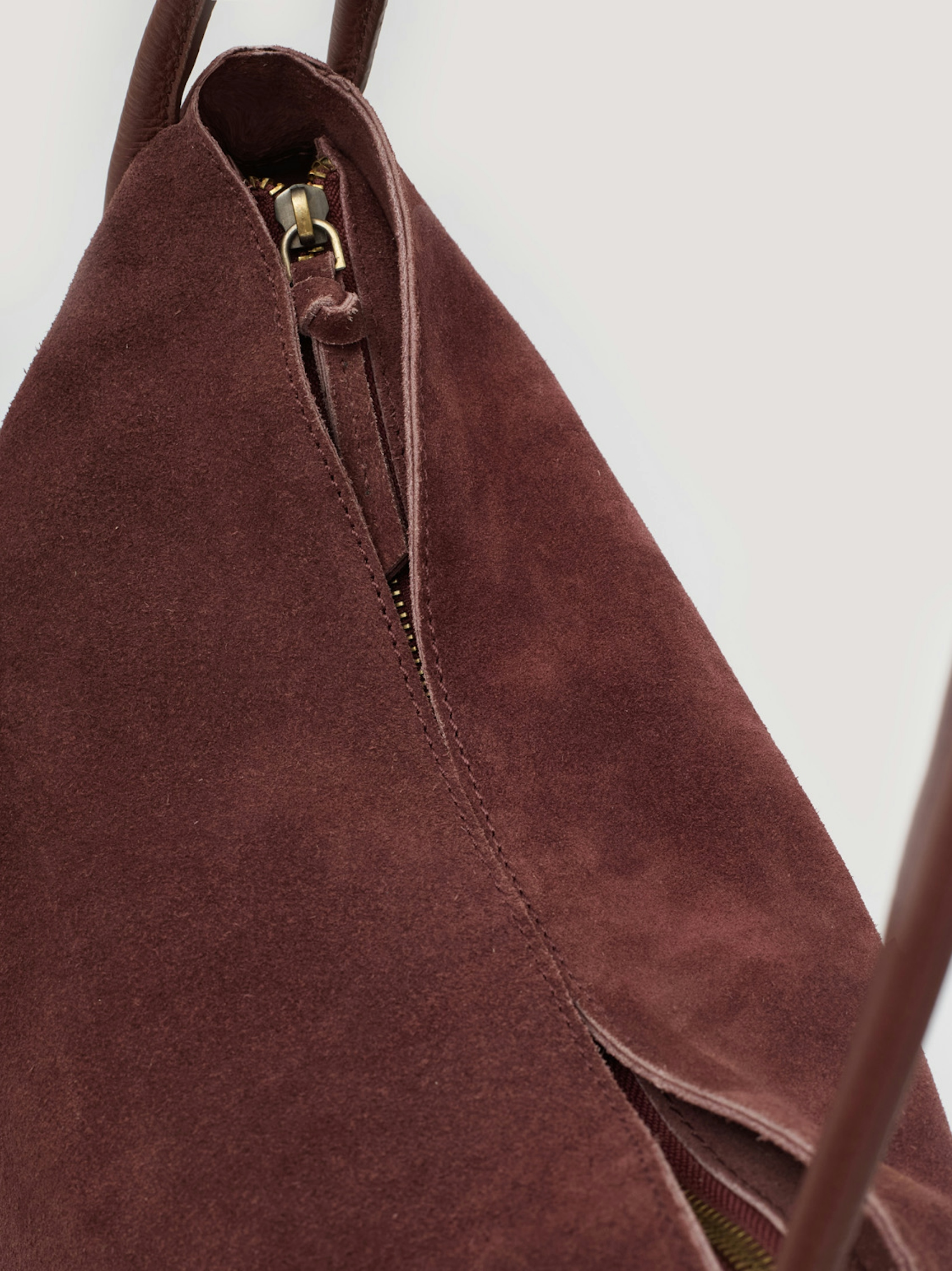 Hobo bag with suede handle