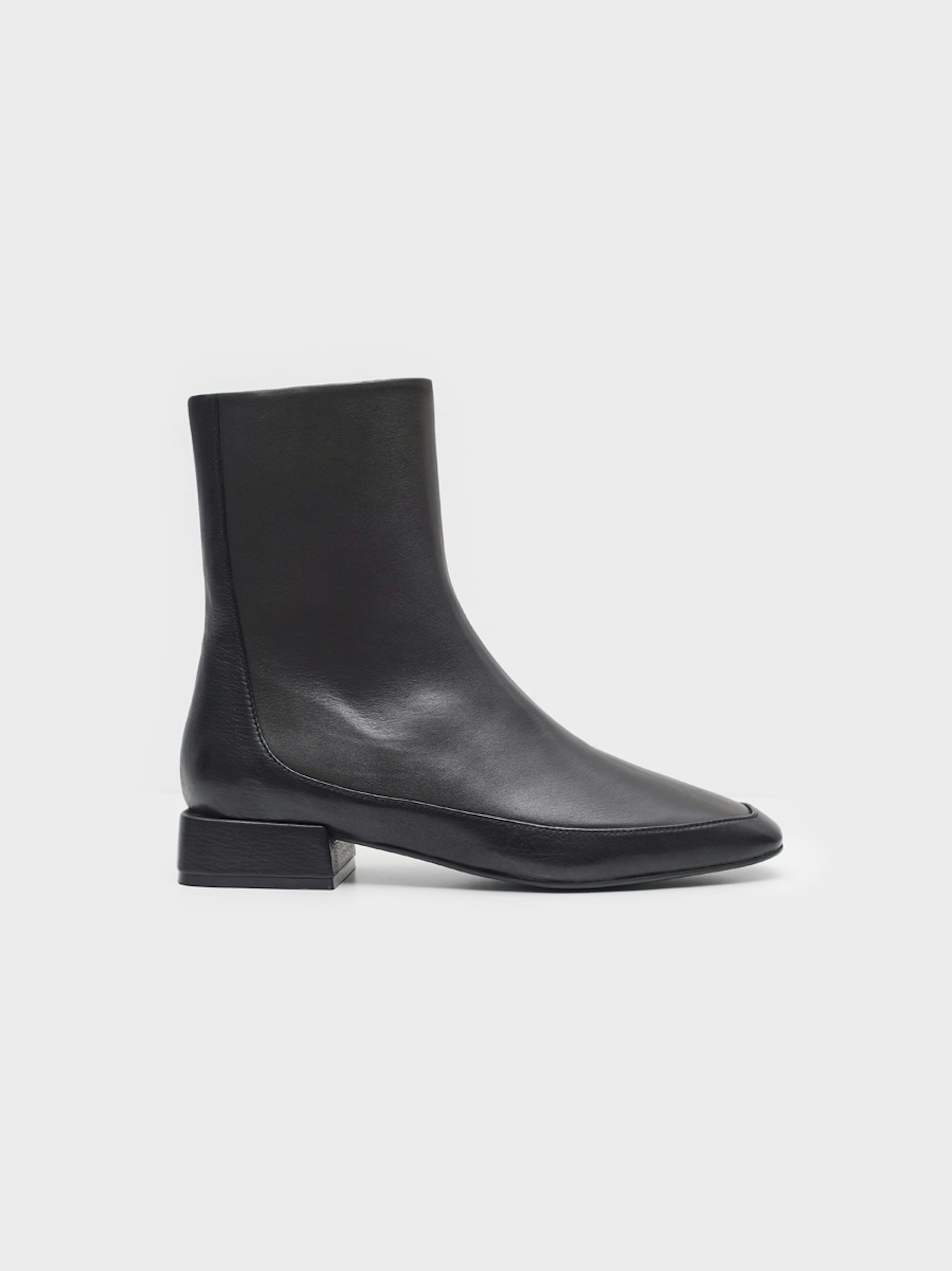 Two tone leather ankle boots