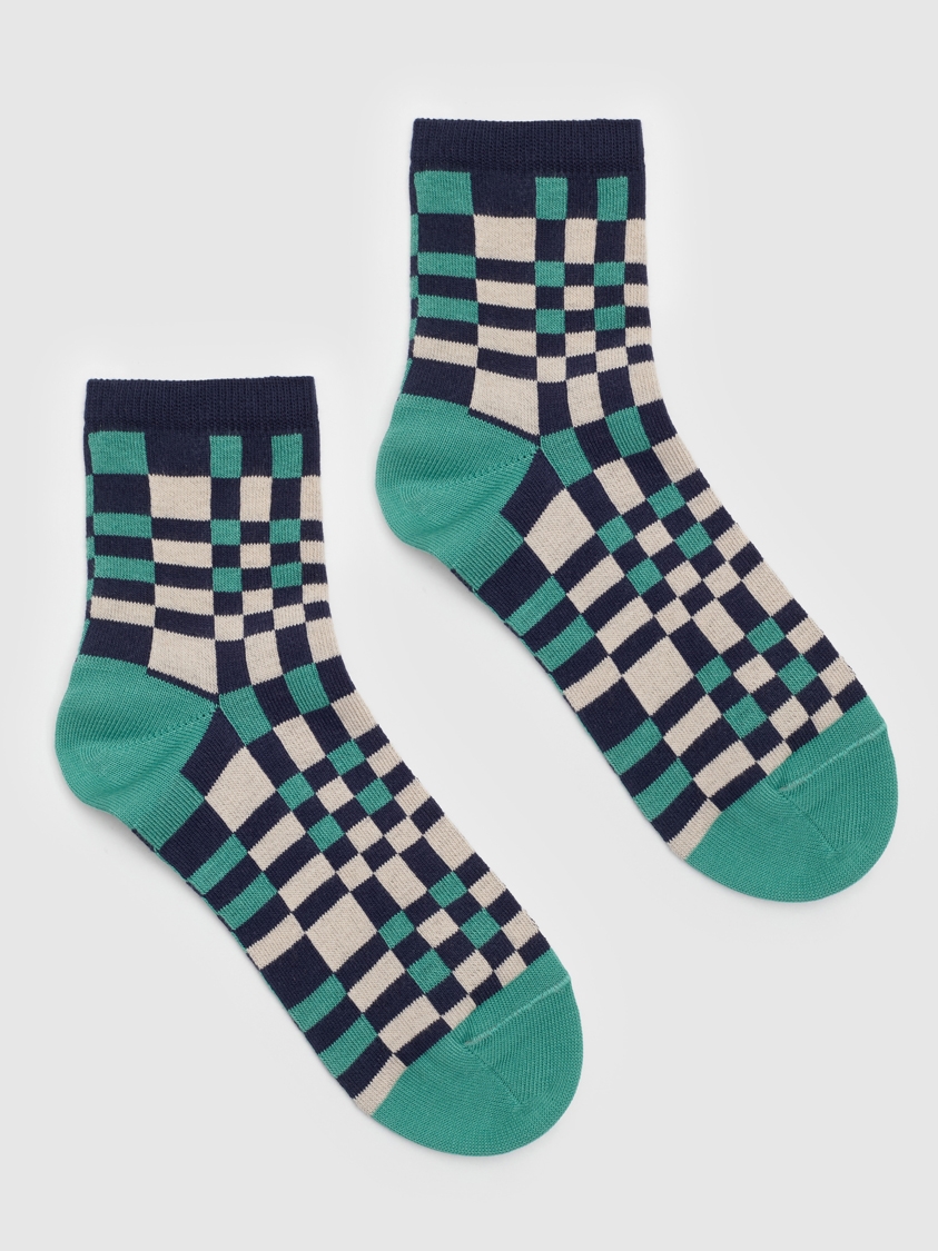 Coloured checked socks