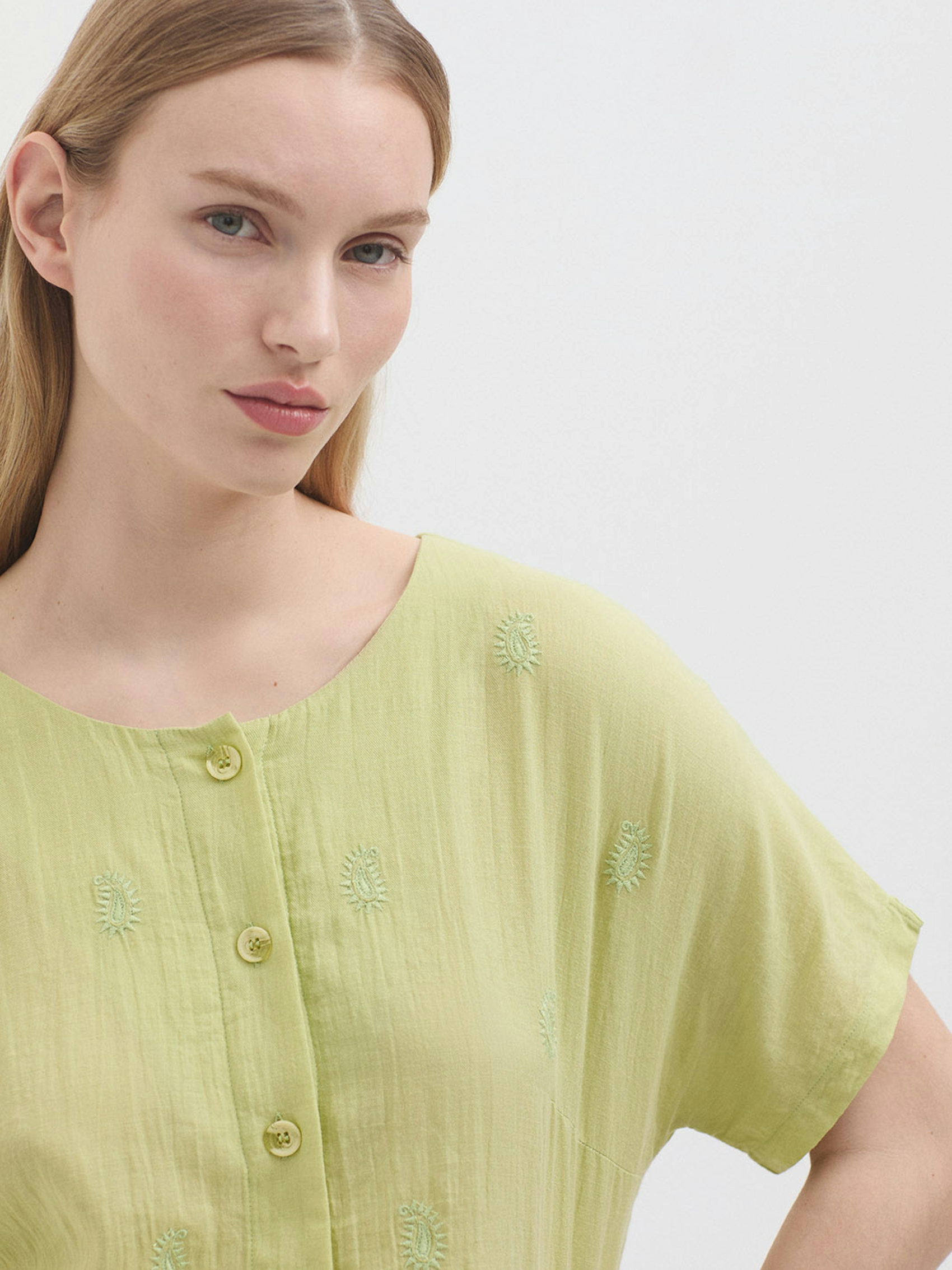Eyelet cotton shirt