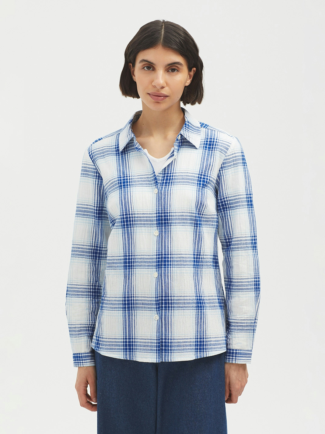 Checked cheesecloth shirt