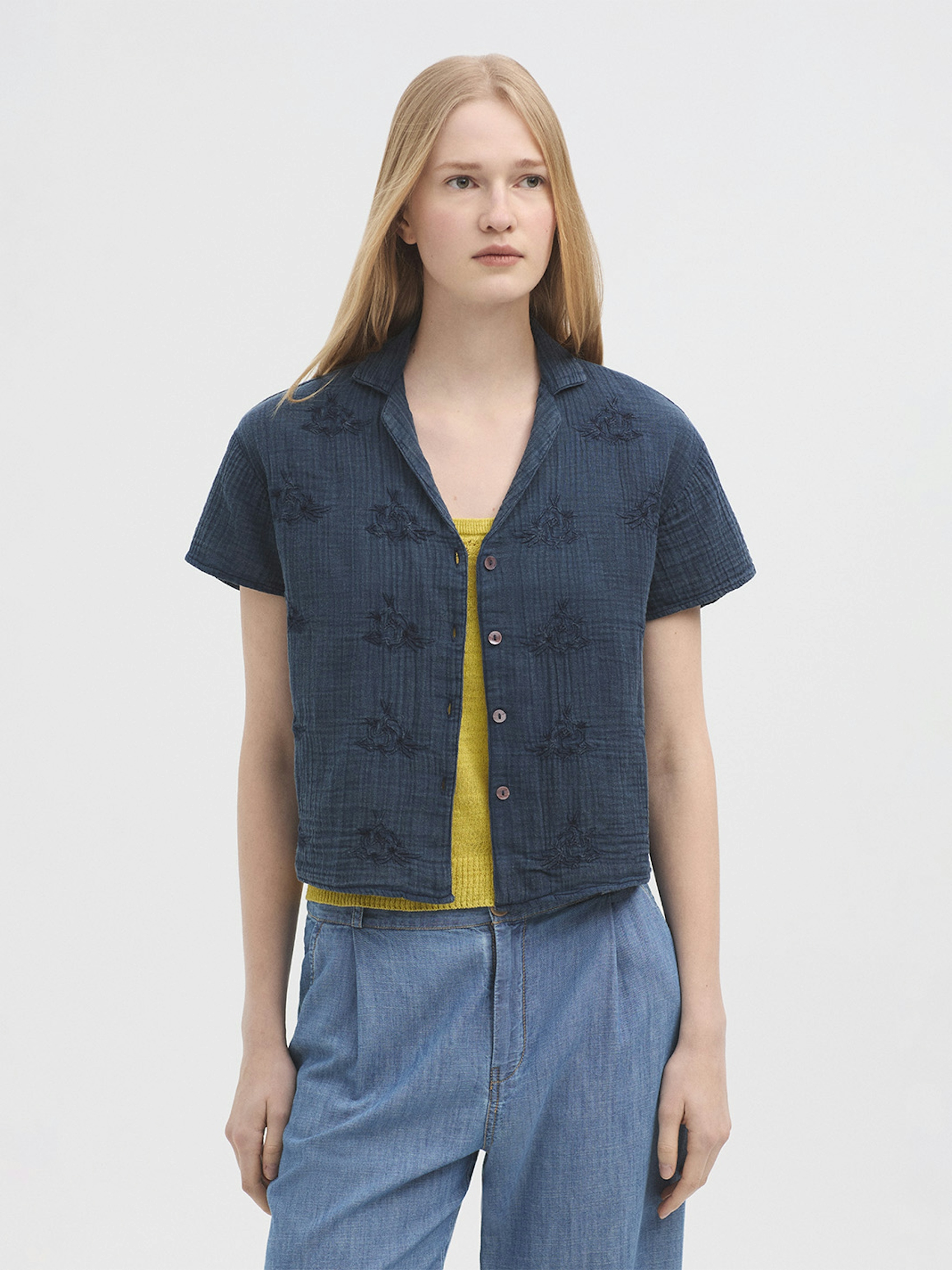 Camisa bordada algodón