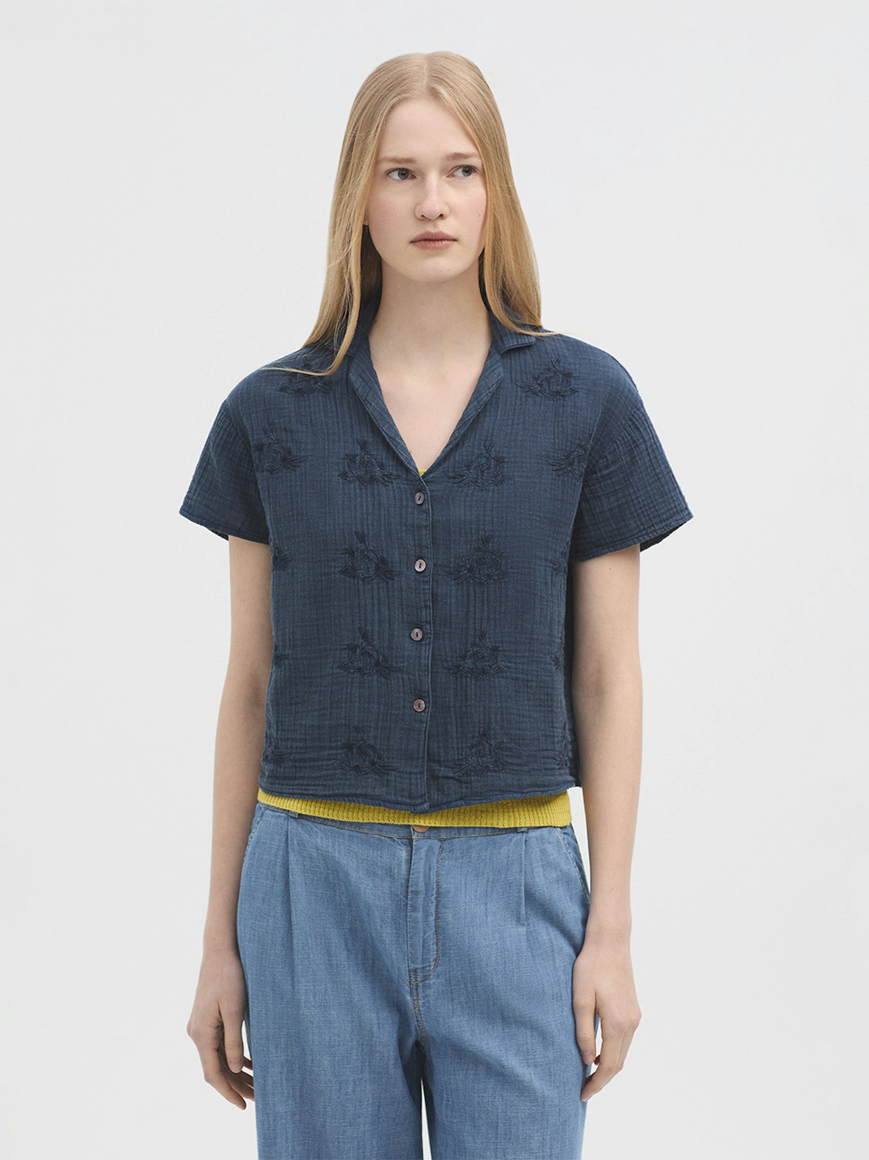 Camisa bordada algodón