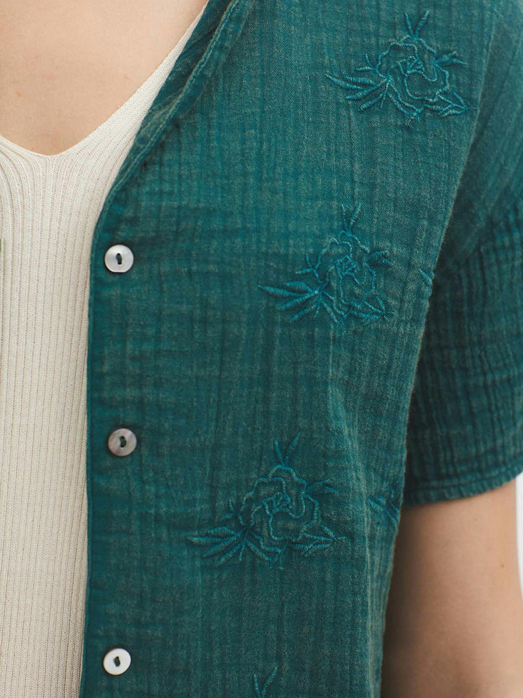 Chemise brodée coton