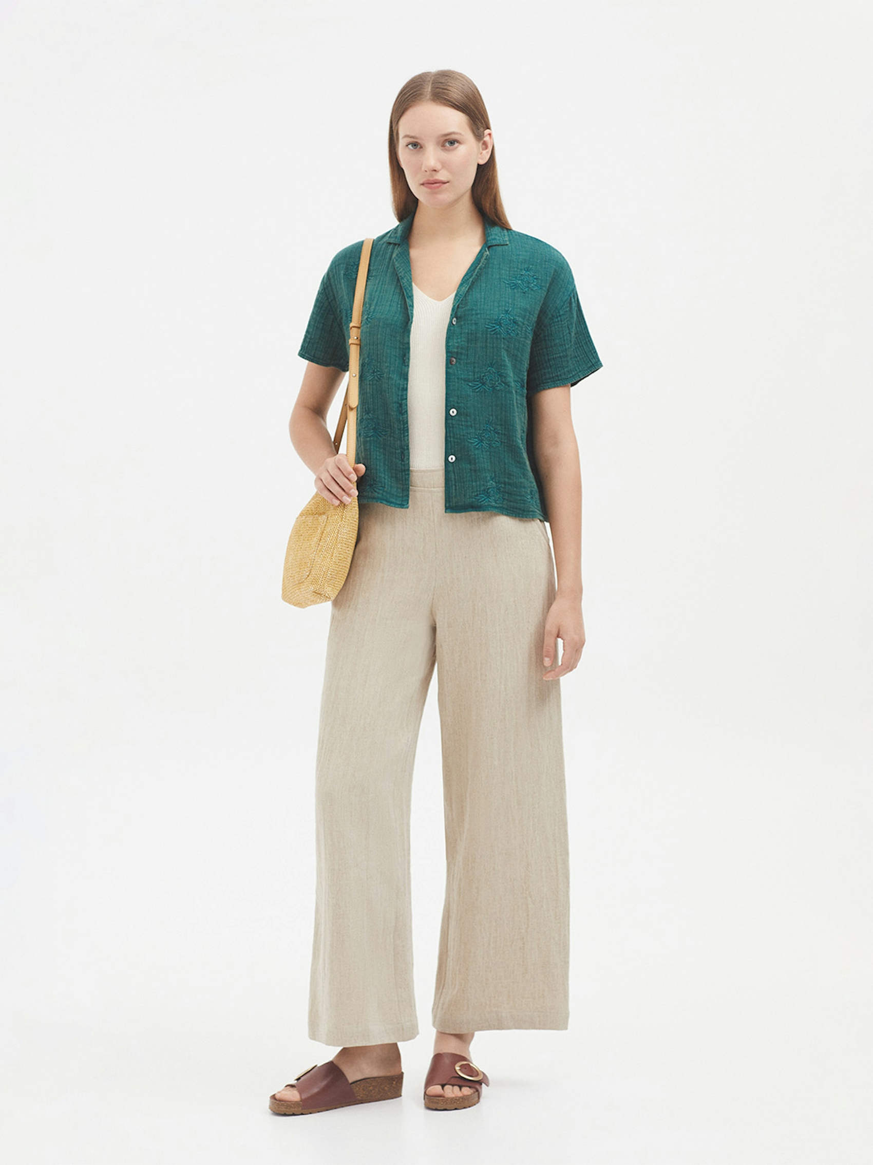 Chemise brodée coton