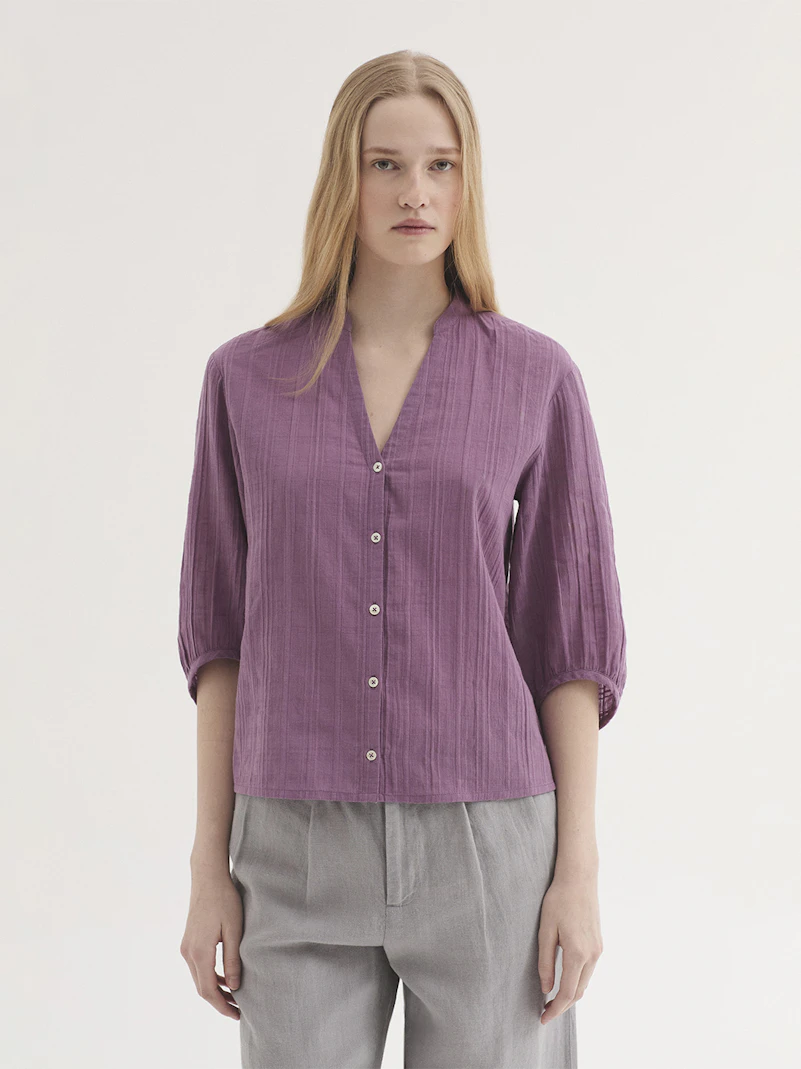Camicia in jacquard a quadri