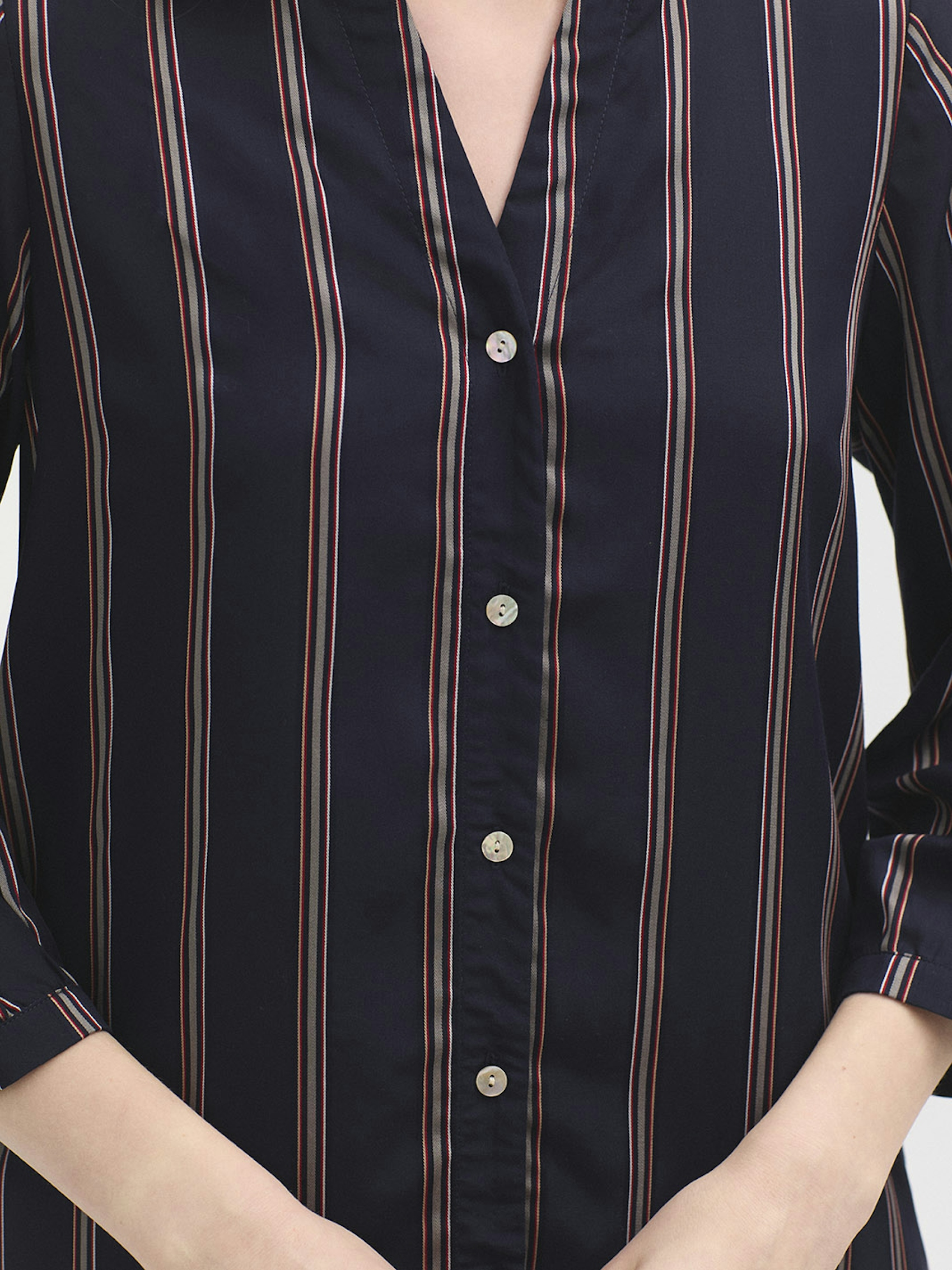 Camisa jacquard cuello mao