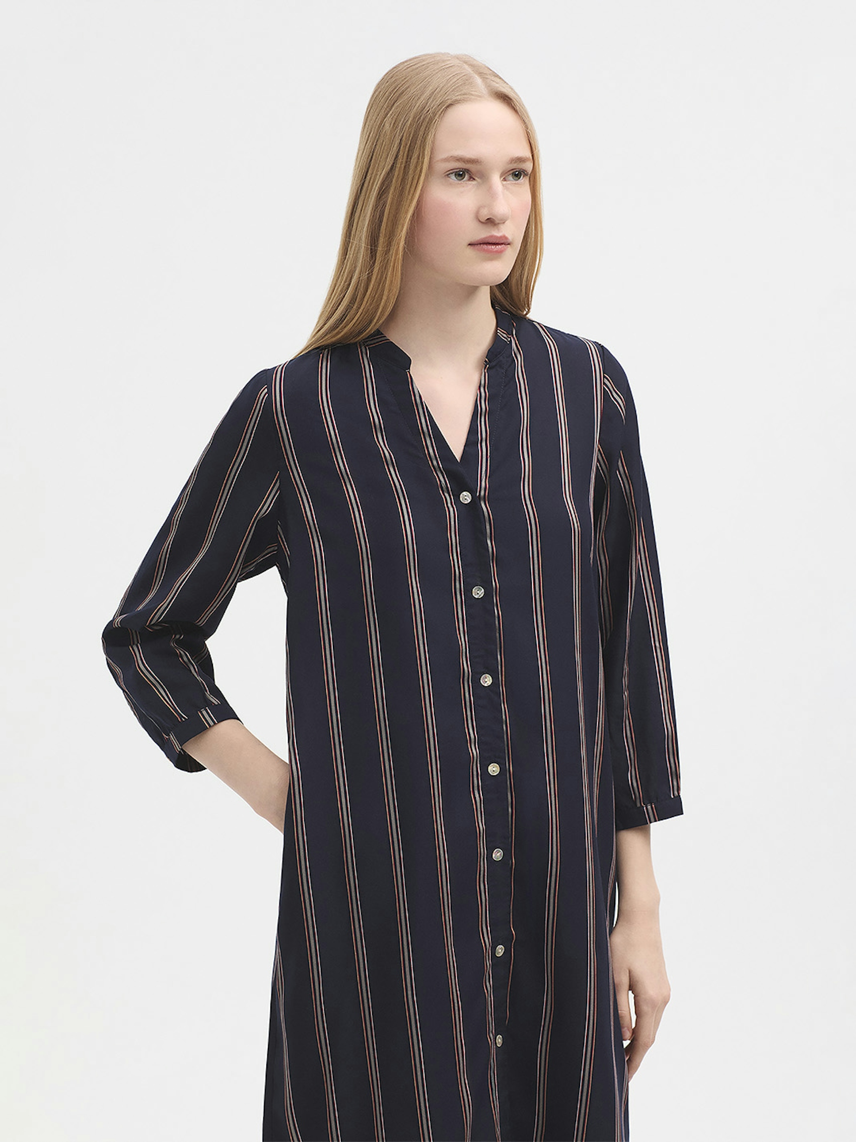 Camisa jacquard cuello mao