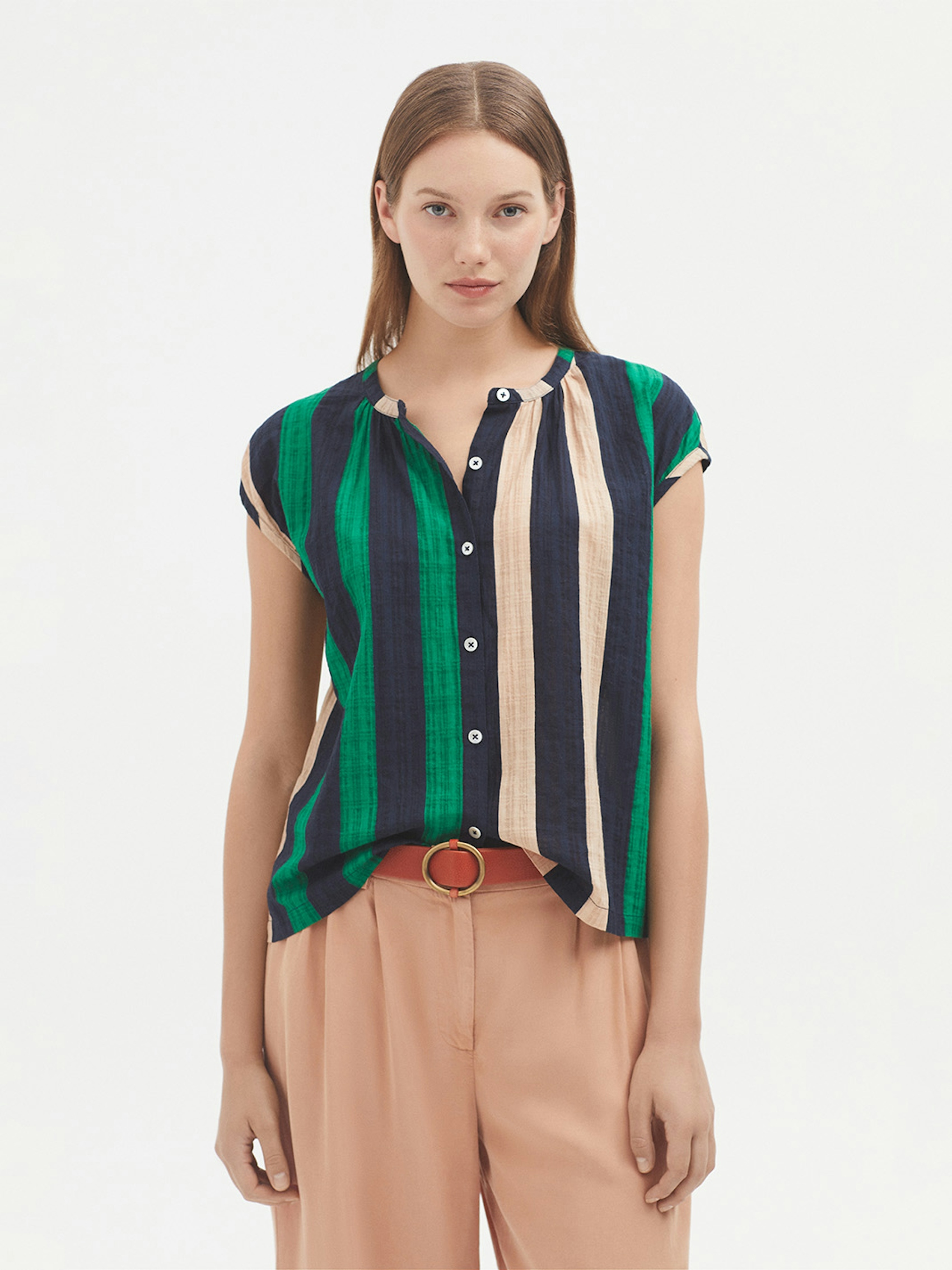 Chemise Mao Multistripe