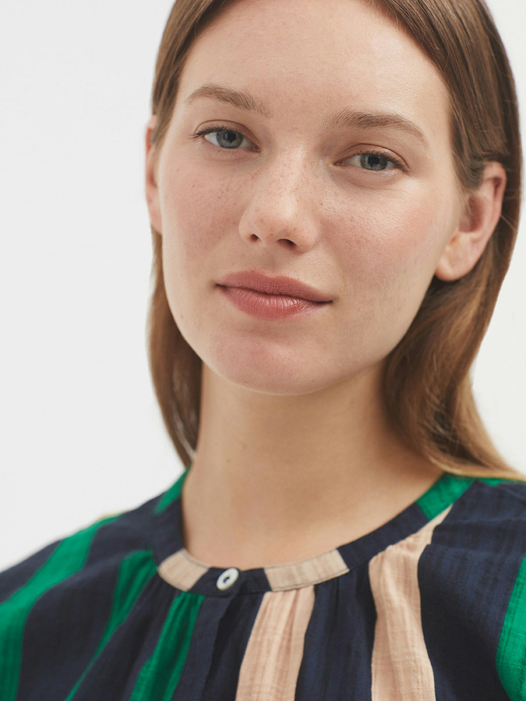 Multistripe Mandarin shirt
