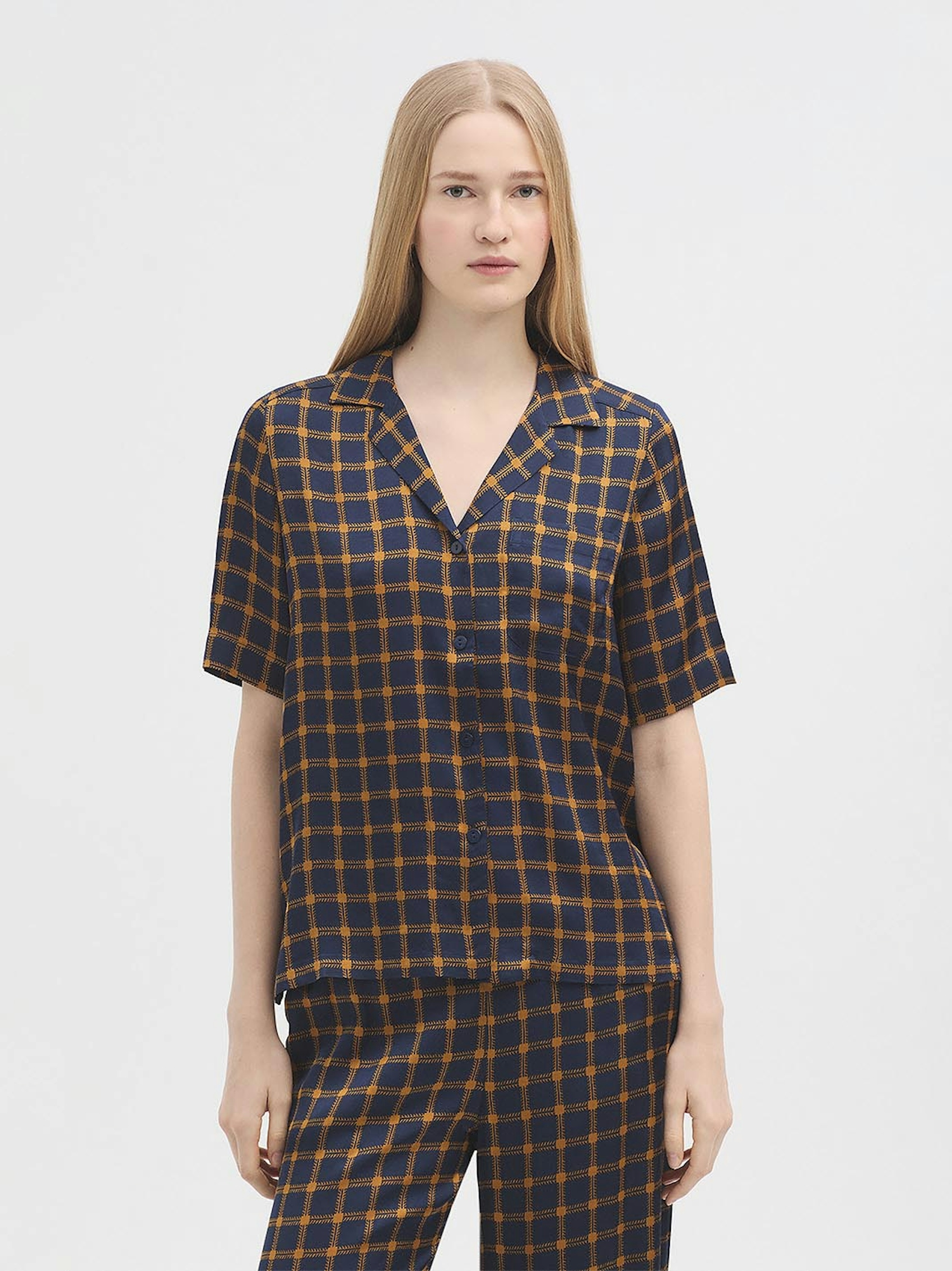 Chemise satin Garden Checks 1