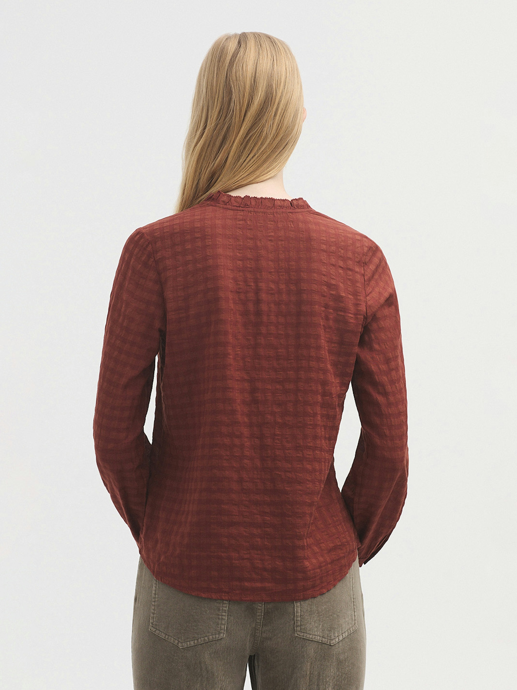 Camisa vichy volante cuello