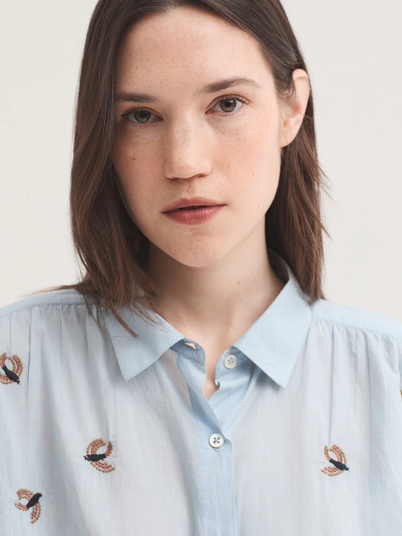 Camisa voile bordados Flying Birds