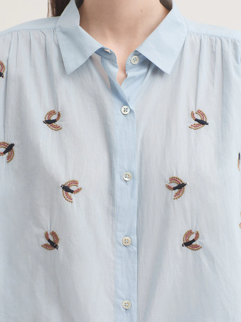 Camisa voile bordados Flying Birds