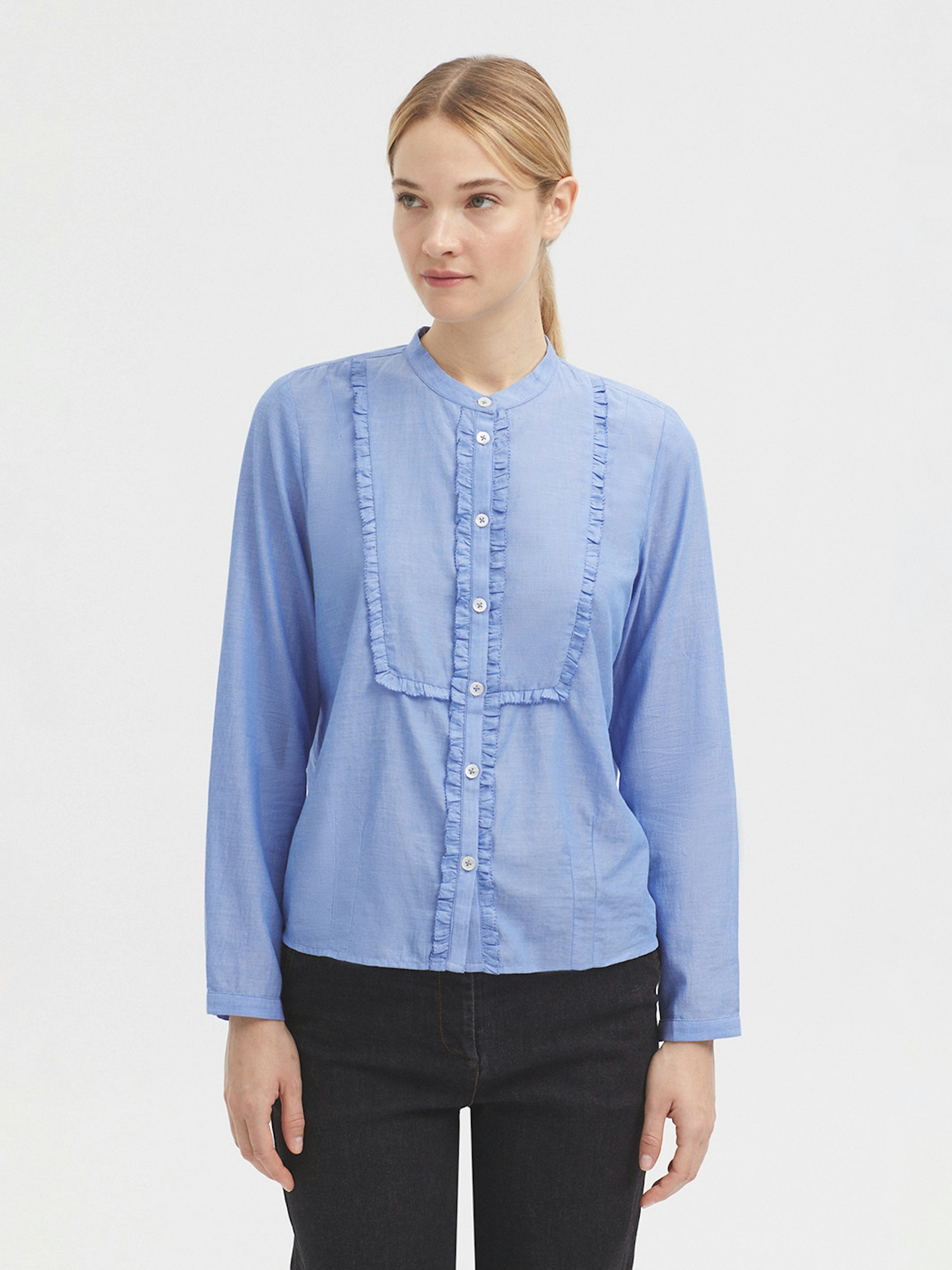 Chemise volants Chambray