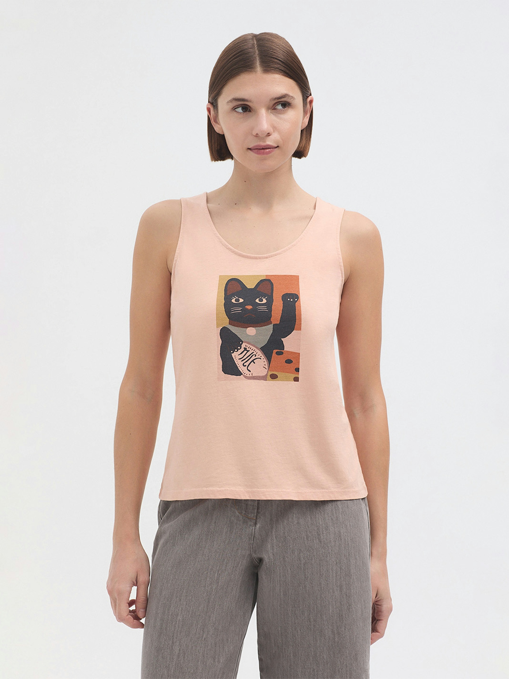 Good Luck Cat tank top