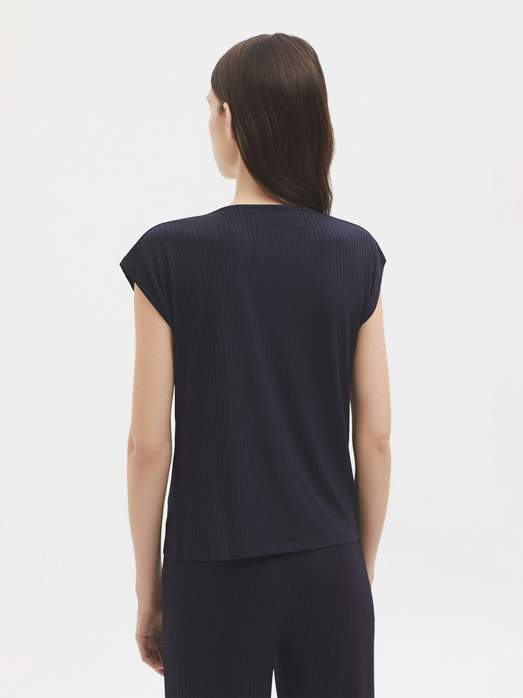 Button front mixed rib top 3