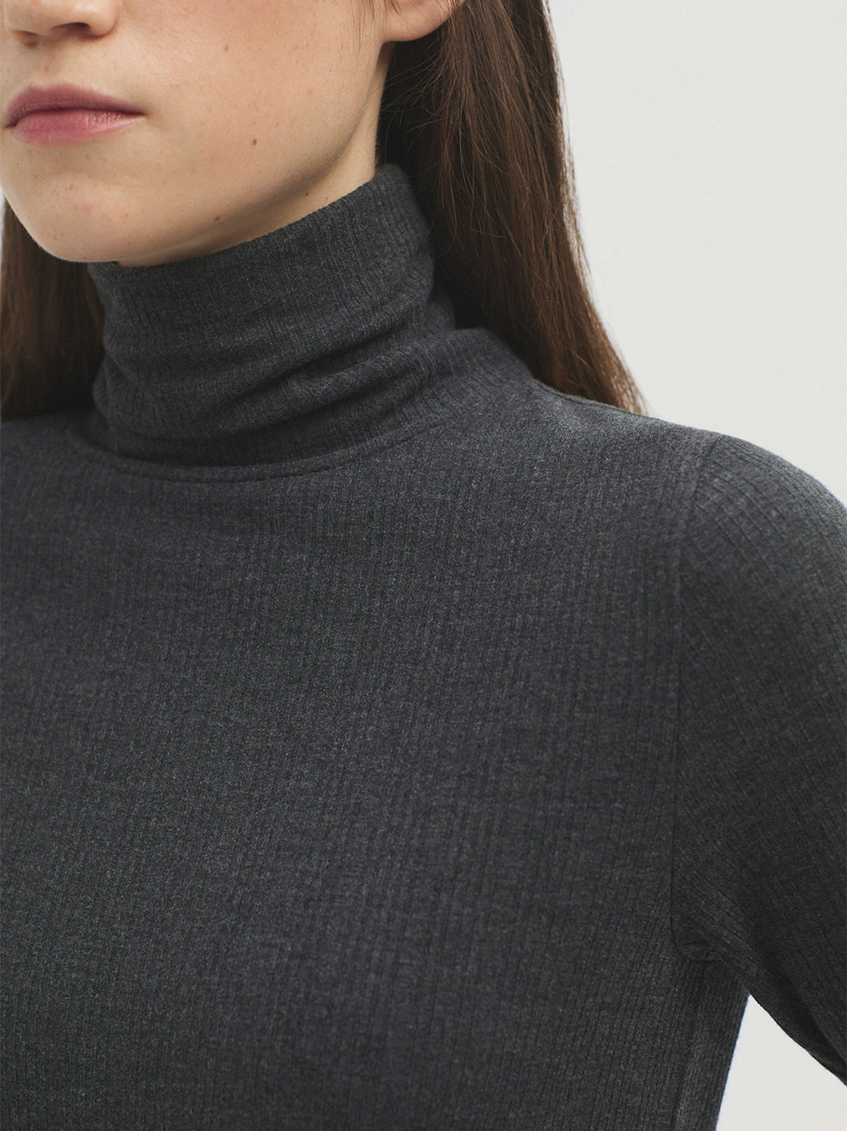 Ribbed roll neck top