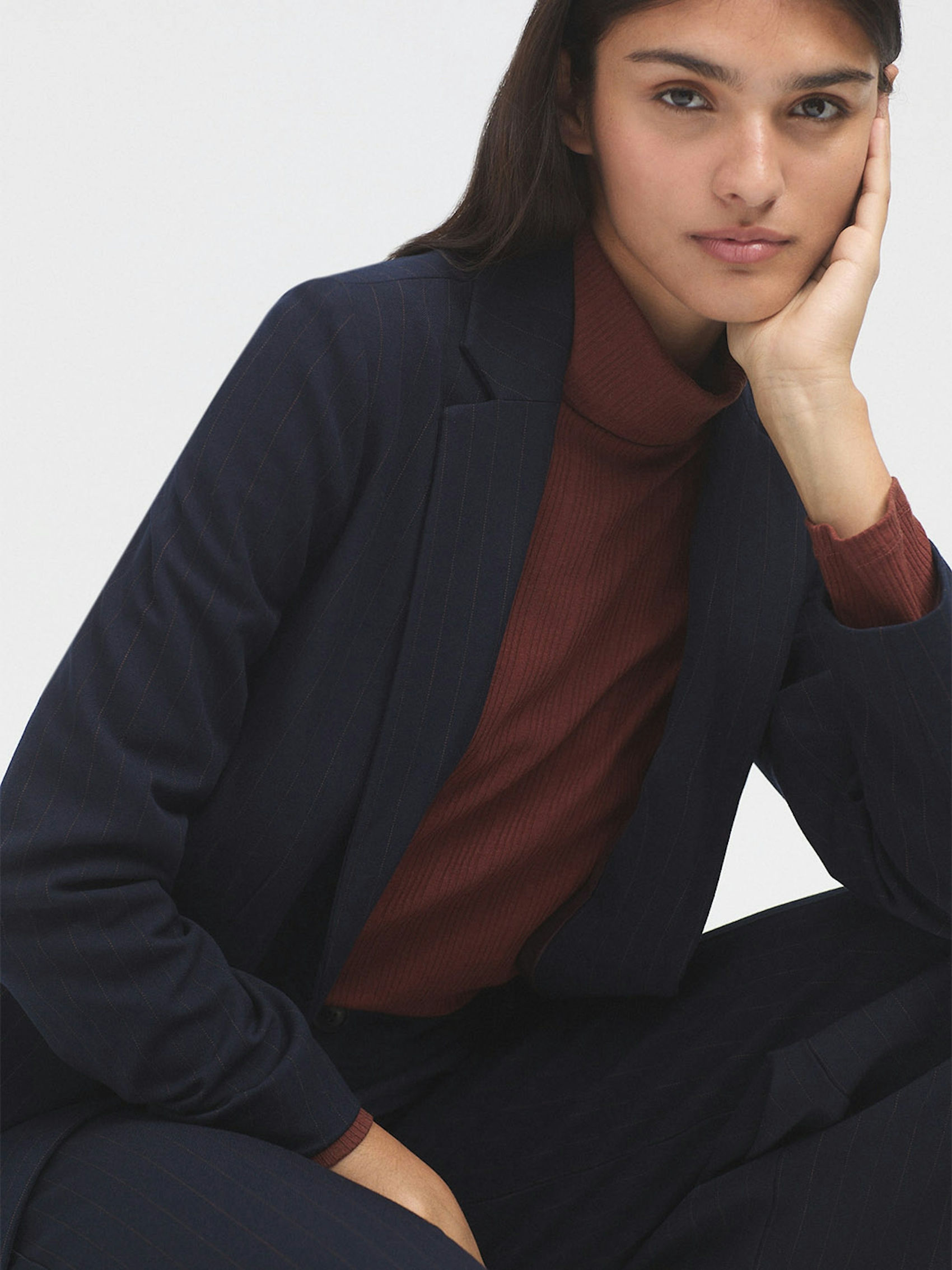 Ribbed roll neck top