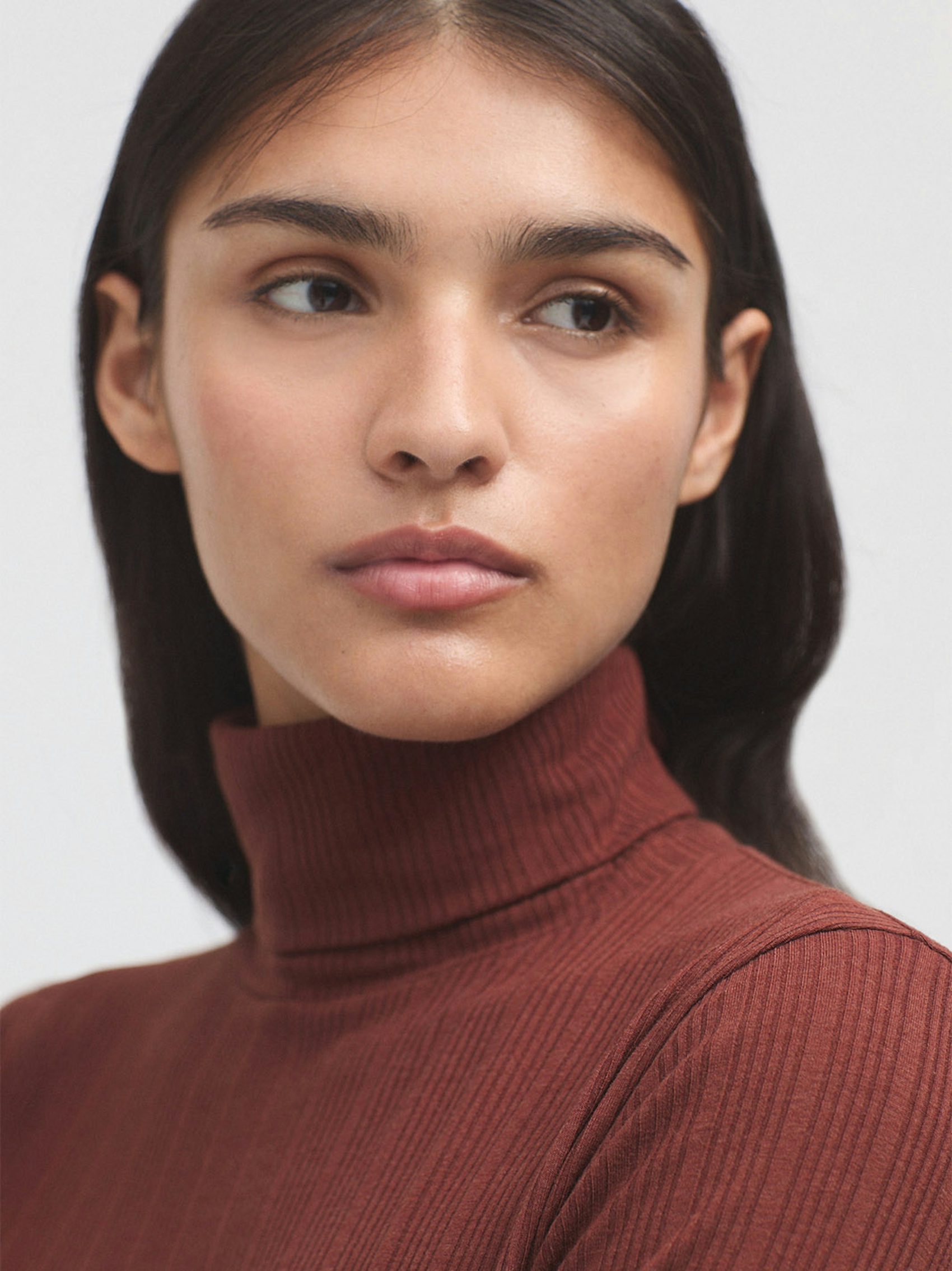 Ribbed roll neck top