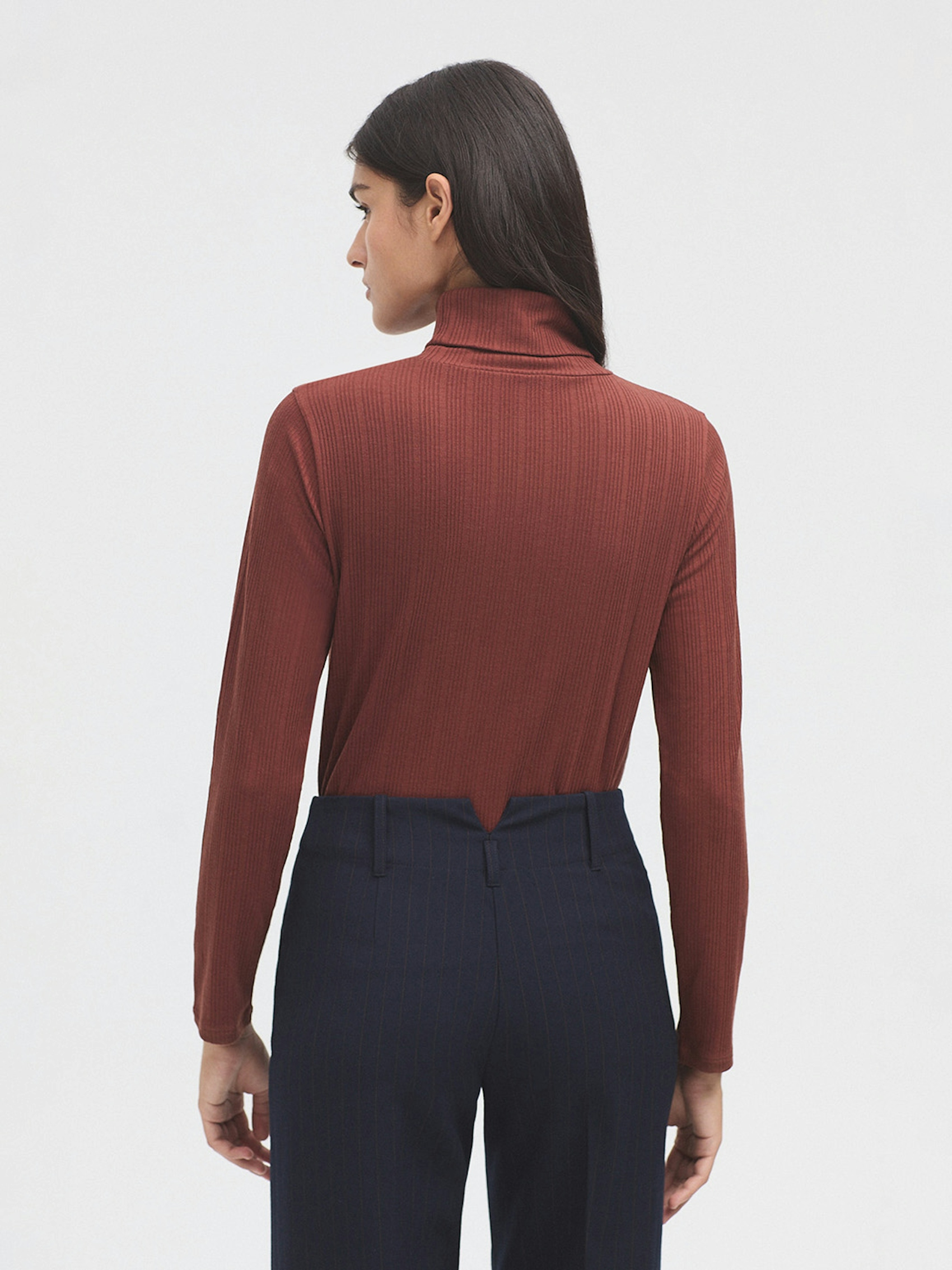 Ribbed roll neck top
