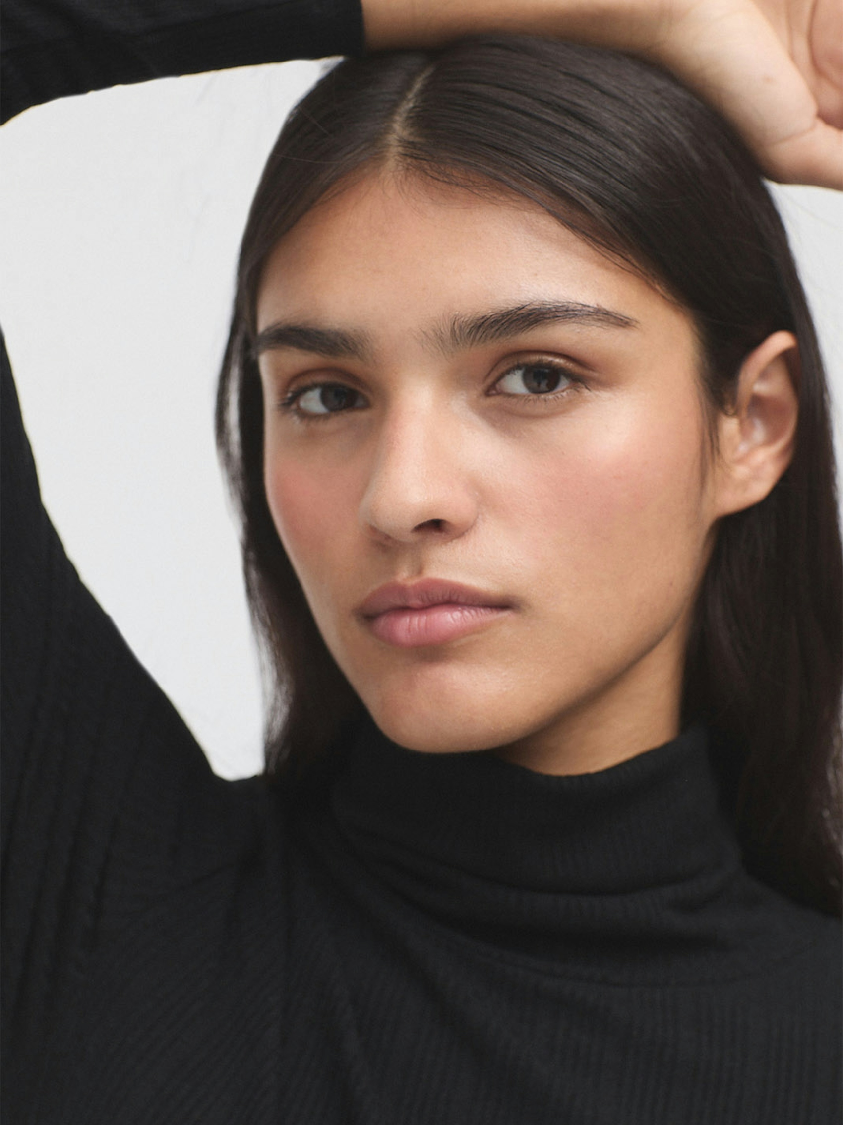 Ribbed roll neck top