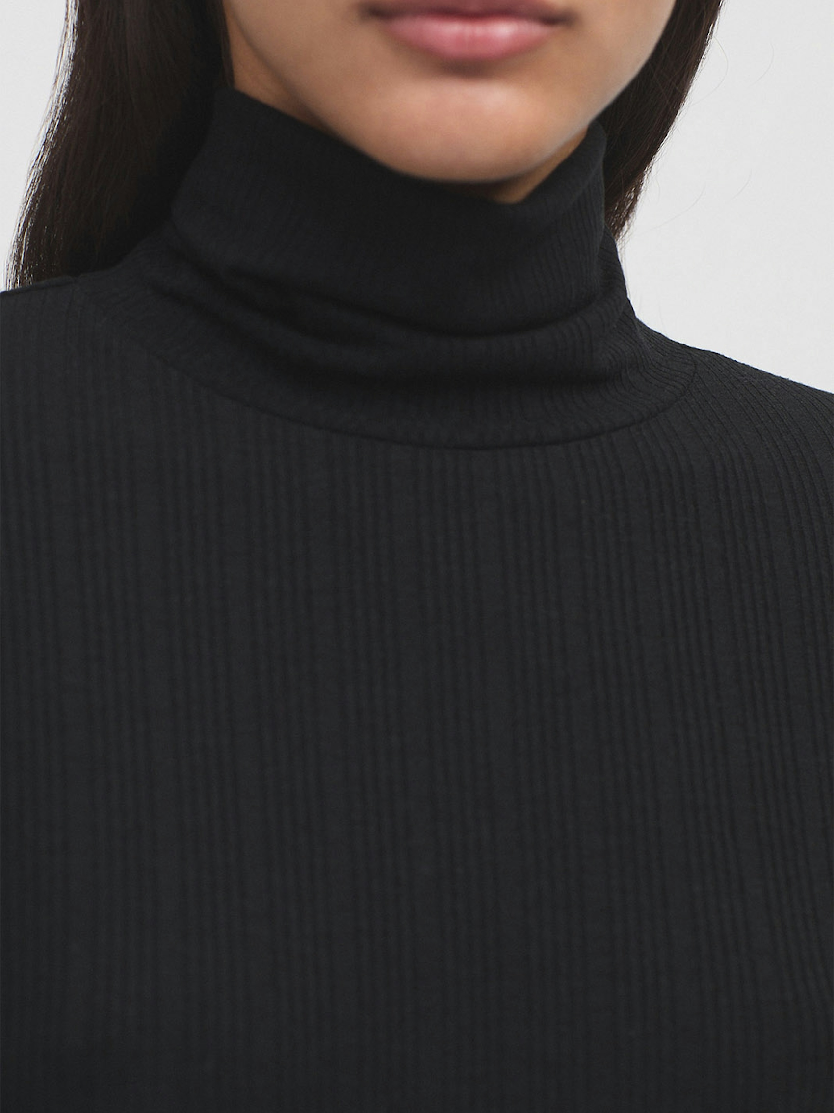 Ribbed roll neck top