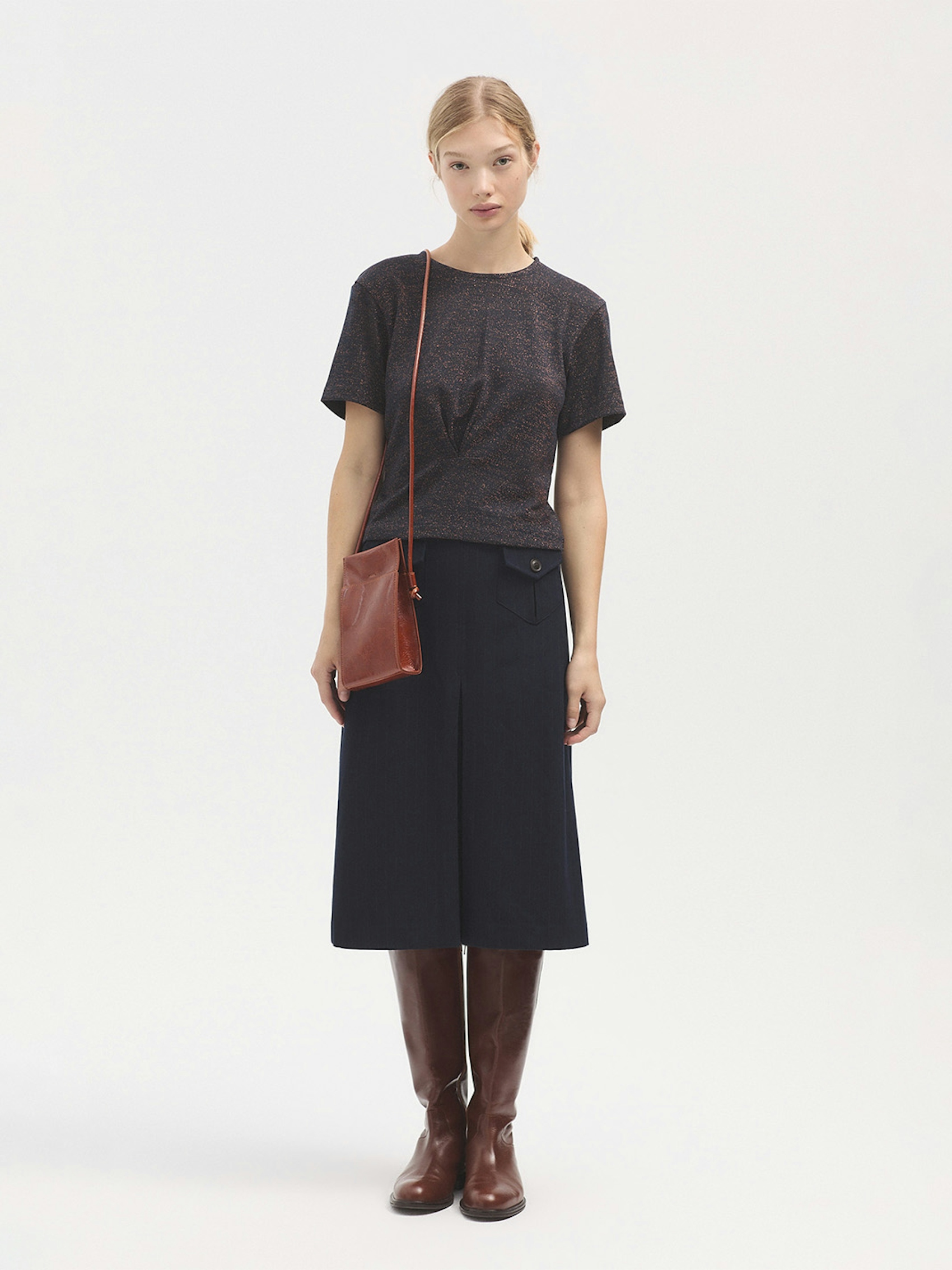Gathered short sleeve top