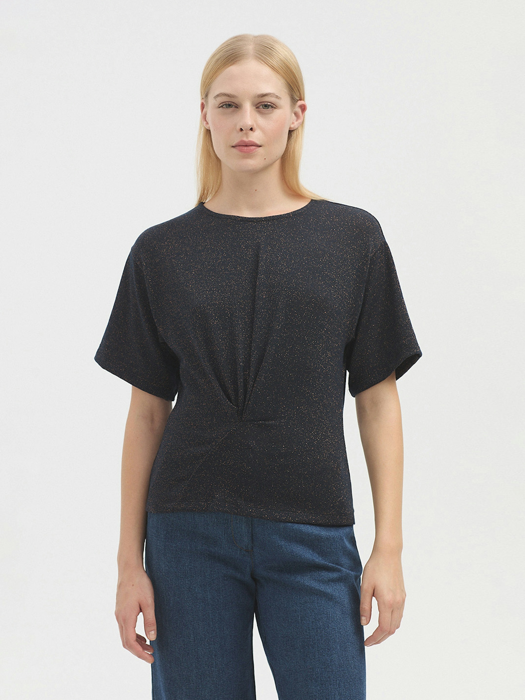 Gathered short sleeve top