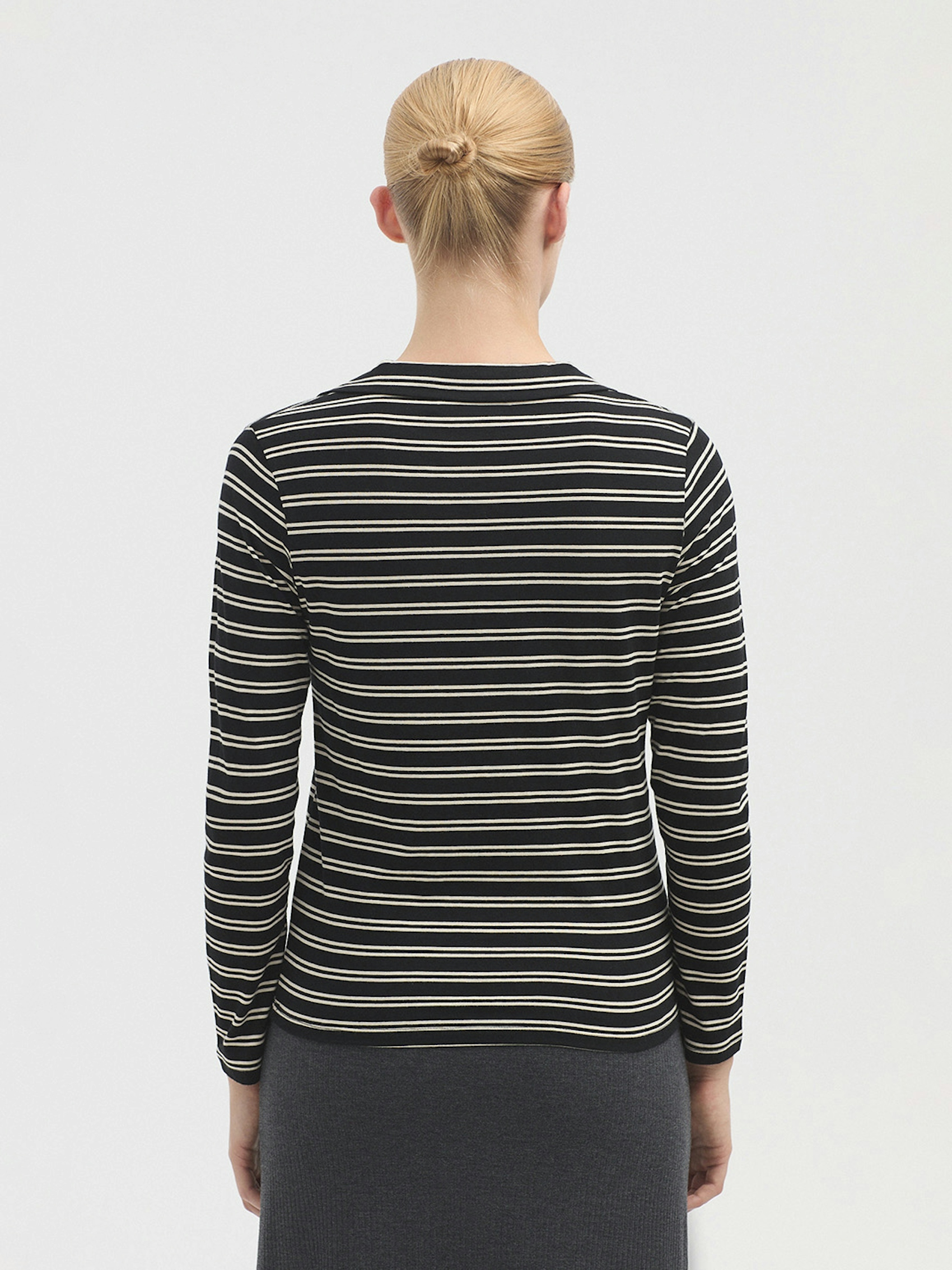 Two-tone polo collar top