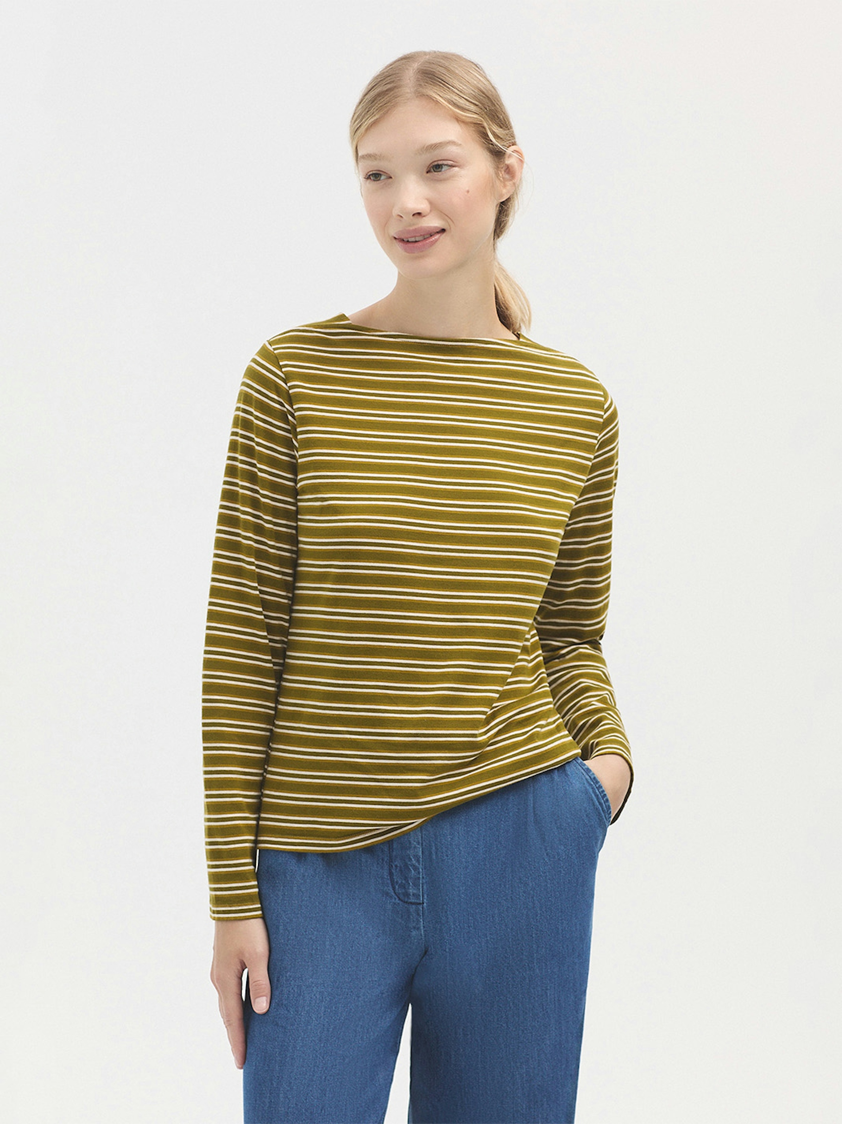 Three tone striped T shirt