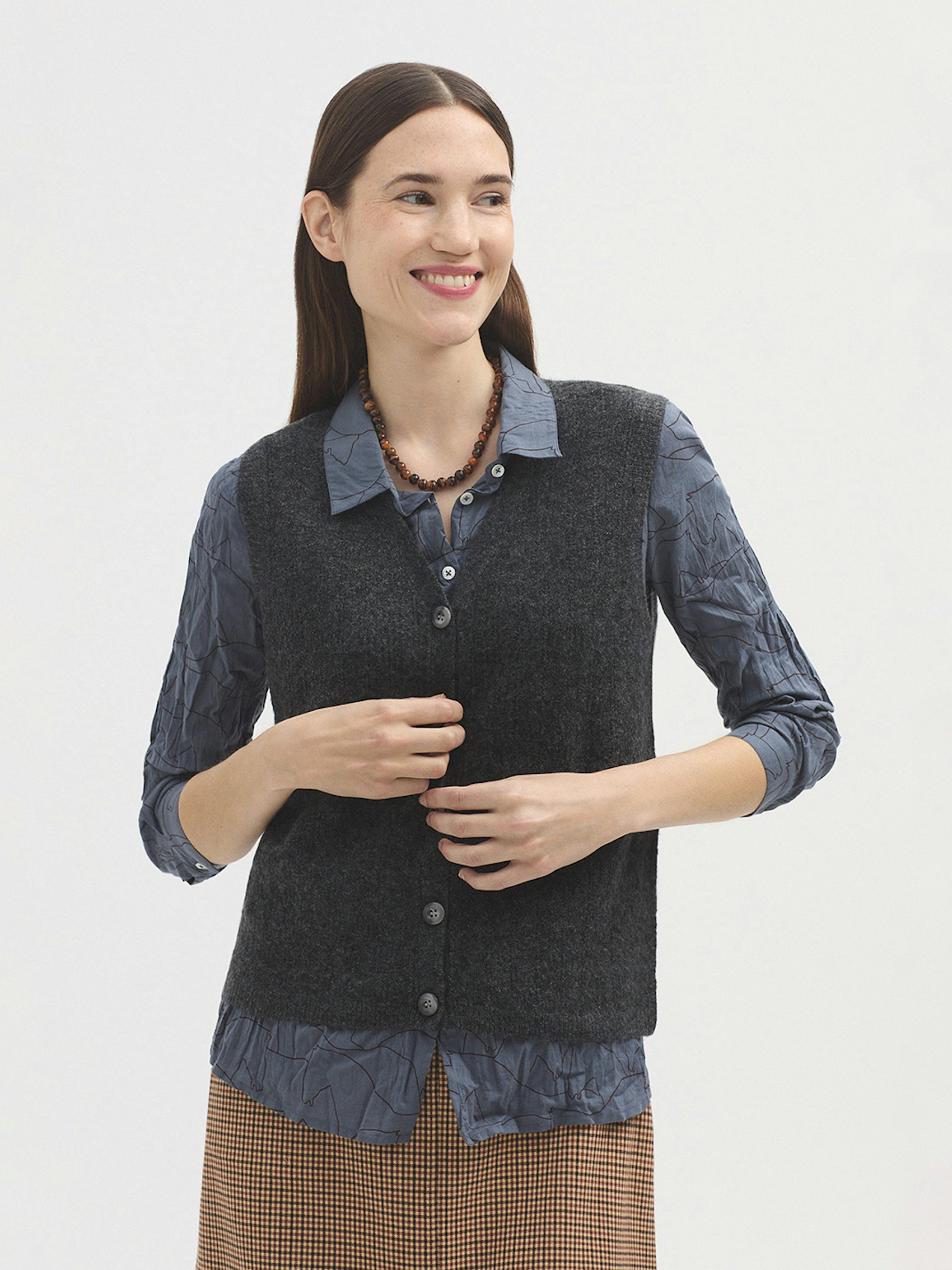 Chaleco calado con cashmere